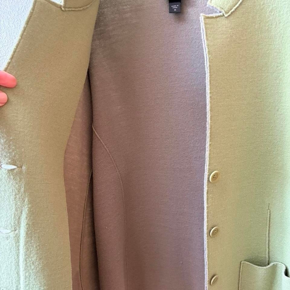 Vintage Eileen Fisher Light Olive Green Wool Jacket