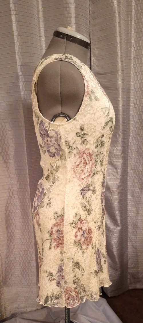 Vintage SHAR ADE of CA Womens 12P Ribbed Garden Floral Dress With Jacket