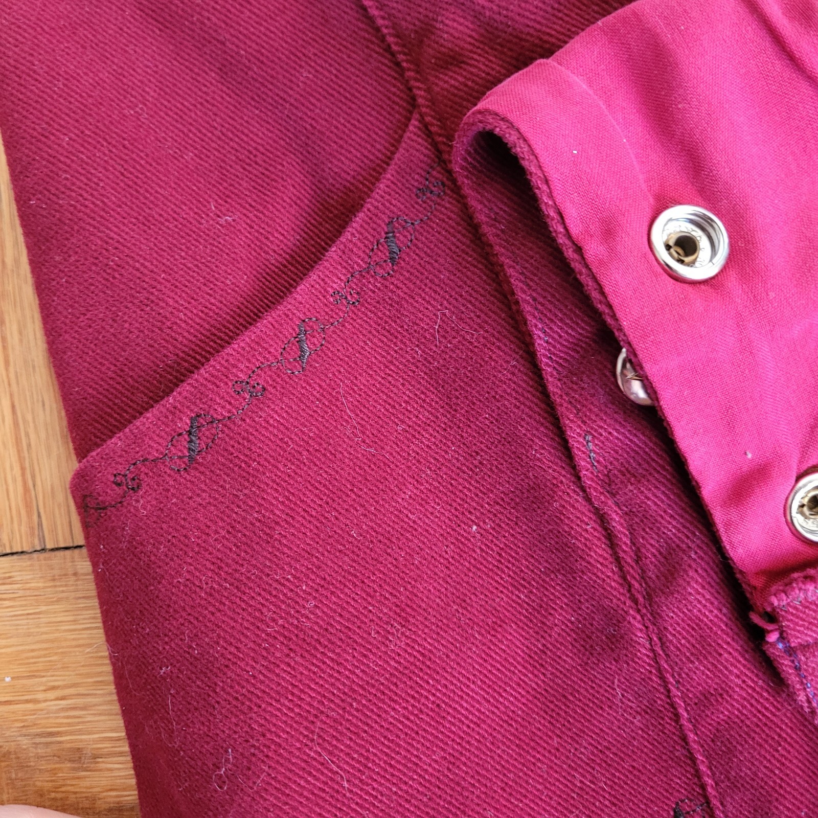 Vintage Maroon Wide Leg Bell Bottom High Waist Pant Hippy Rave 24″ Bell Size 29