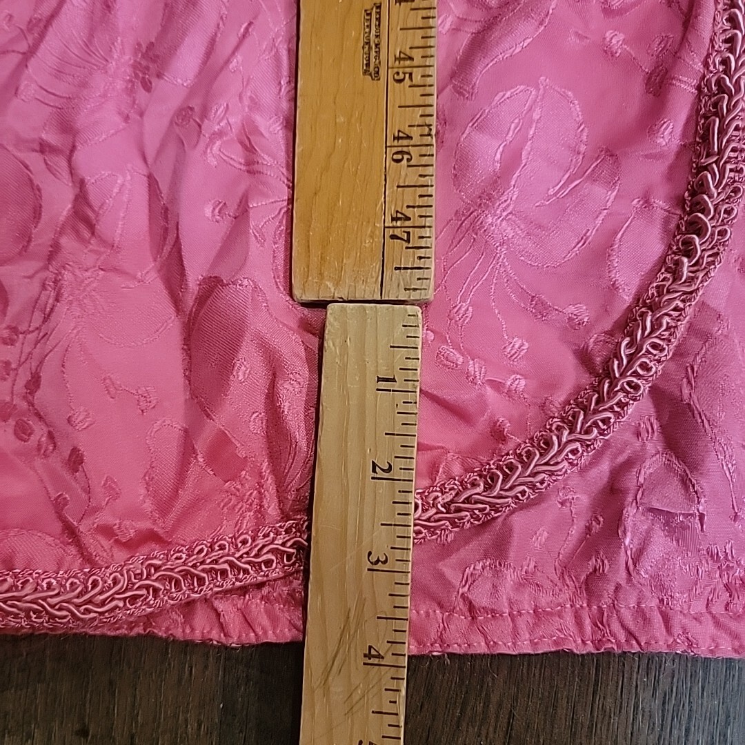 60s Lisanne Vintage Loungewear Melon Pink Medium 36-38″Ch 52 Len Zipper Brocade