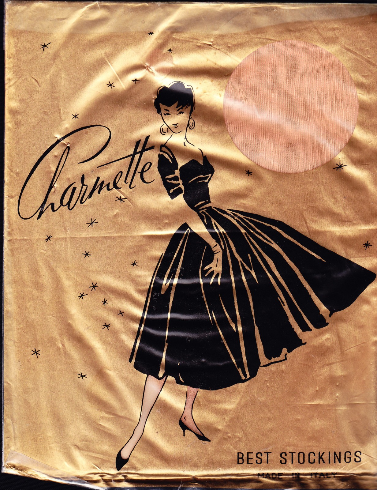 Size 8 1/2 Gorgeous pair of VINTAGE NYLON STOCKINGS – Charmette Superb Graphics