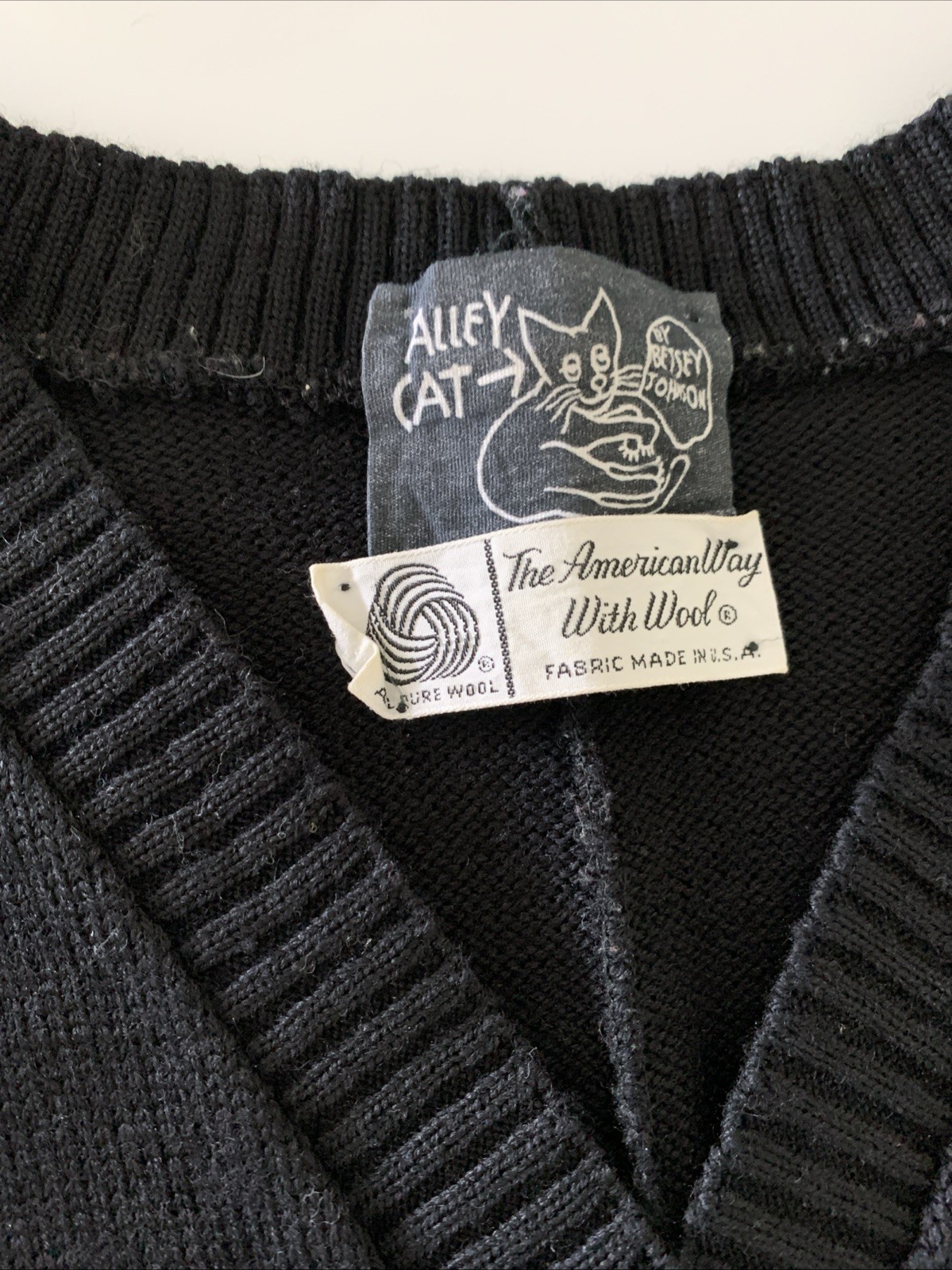ALLEY CAT by BETSY JOHSON 1970 Rare Vintage Sweater Dress X Small
