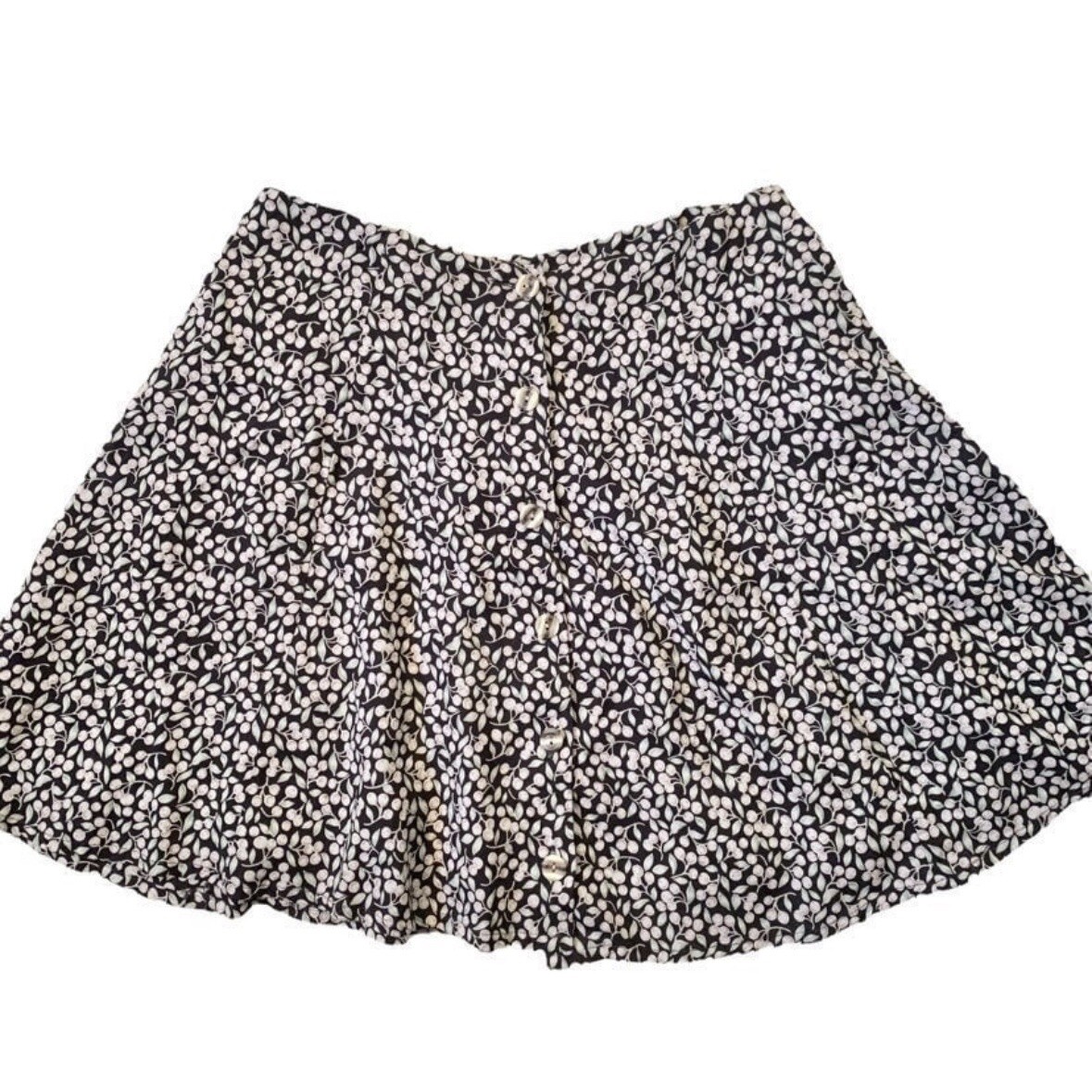 Women’s Vintage 90s Concepts black olive leaves mini skirt Size 3