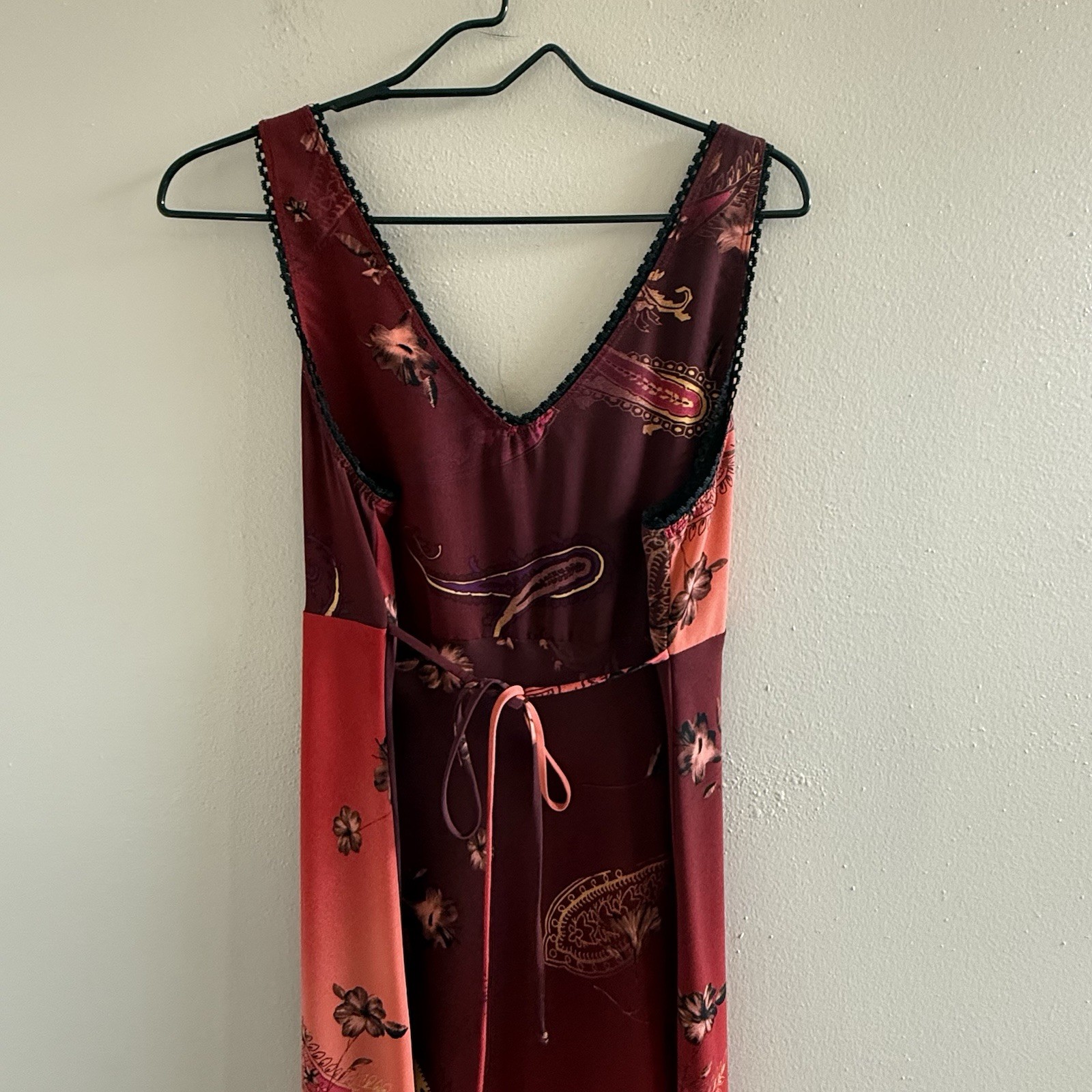 VTG Y2K Floral Slip Dress Sz Large 14 Fairy Whimsigoth Paisley Grunge Maxi