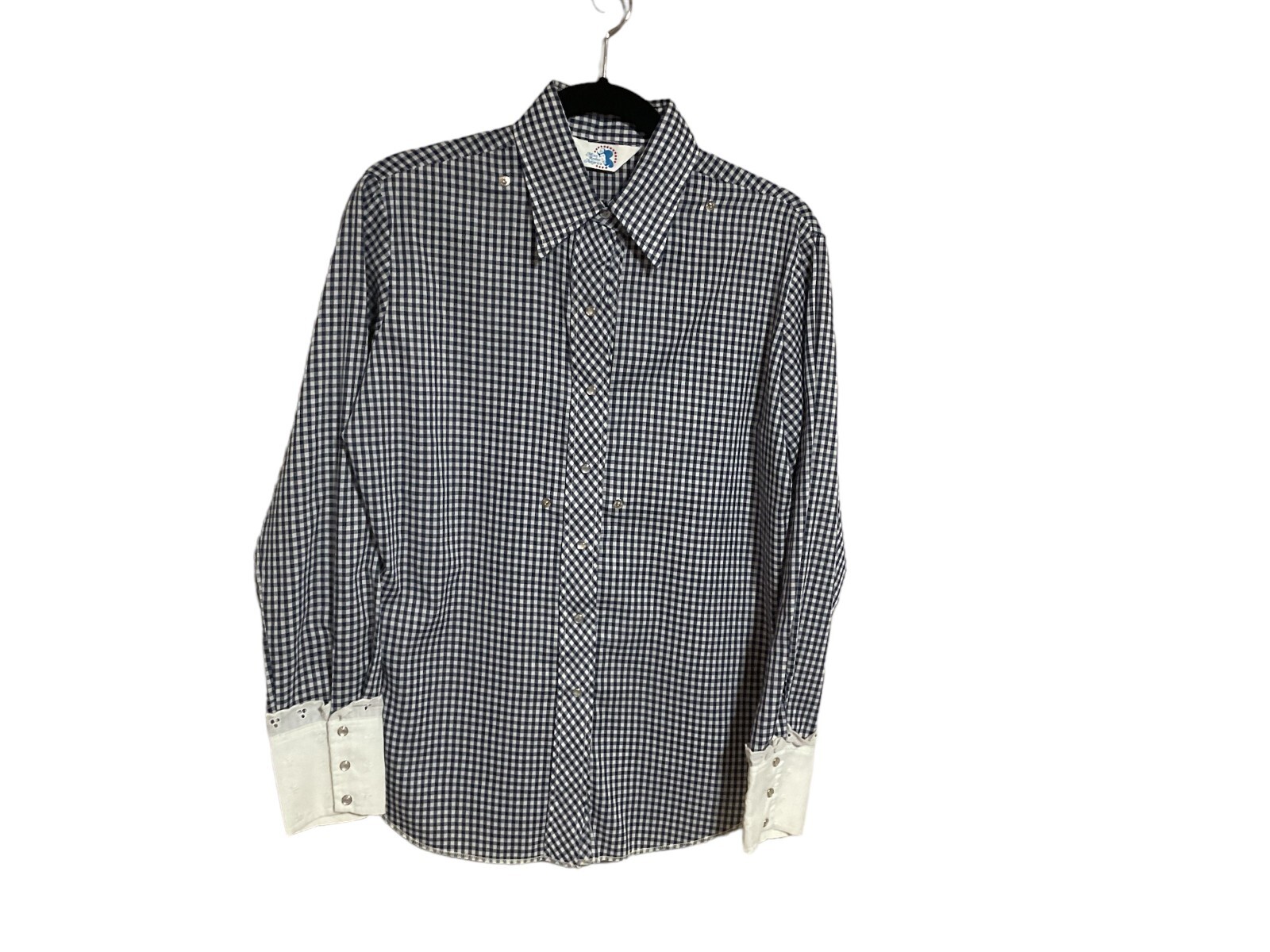 Western Blouse -Miss Rodeo America -Vintage Pearl Snap Buttons Size Large 15/16