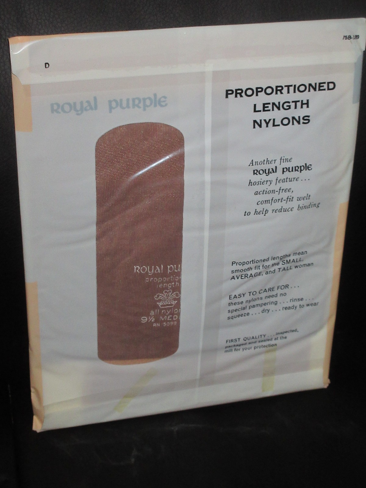 Vintage Royal Purple Nylons Size Sears 8.5 Medium SUNSET Beige Taupe STOCKINGS