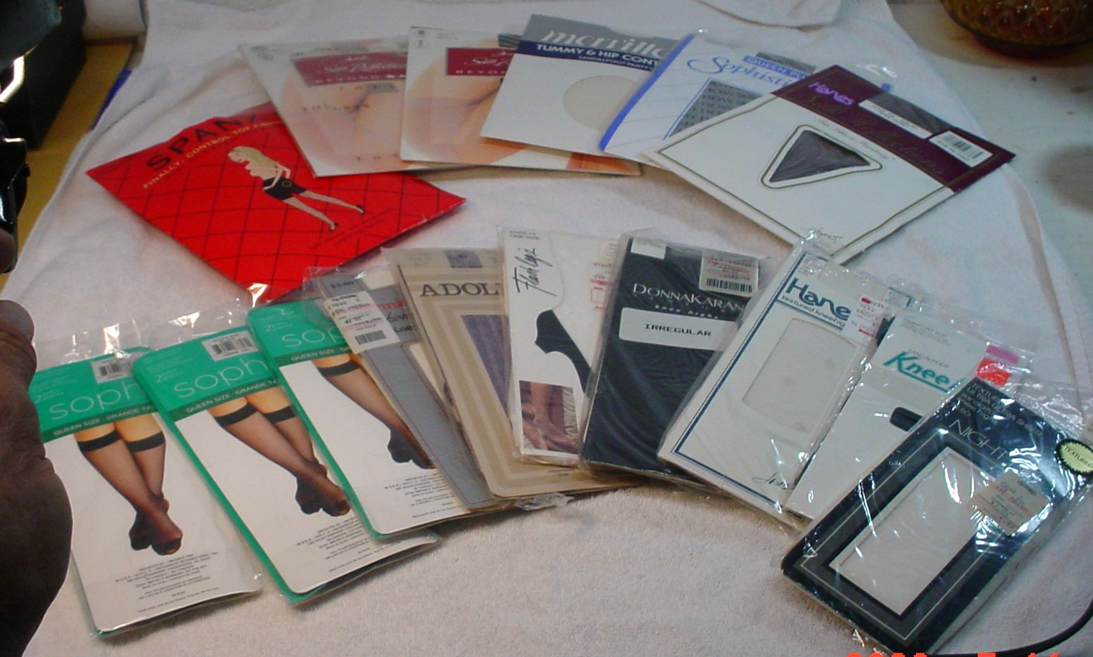 Lot Of 16 Vintage New in Packag Knee High Nylons Panty Hose Fishnets Etc.