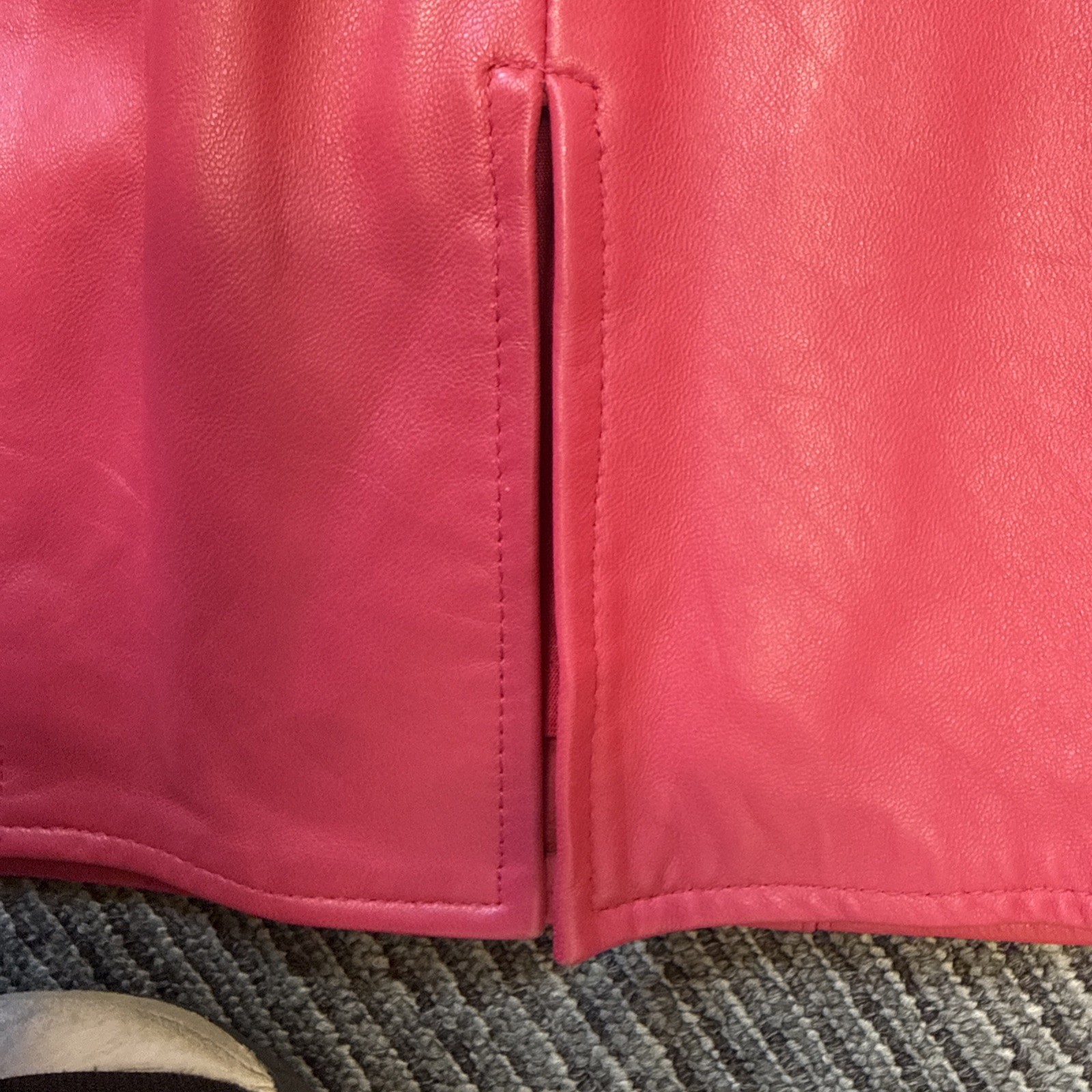 VTG 90’s Vakko Pink Leather Body Con sleeveless Barbie dress size 02