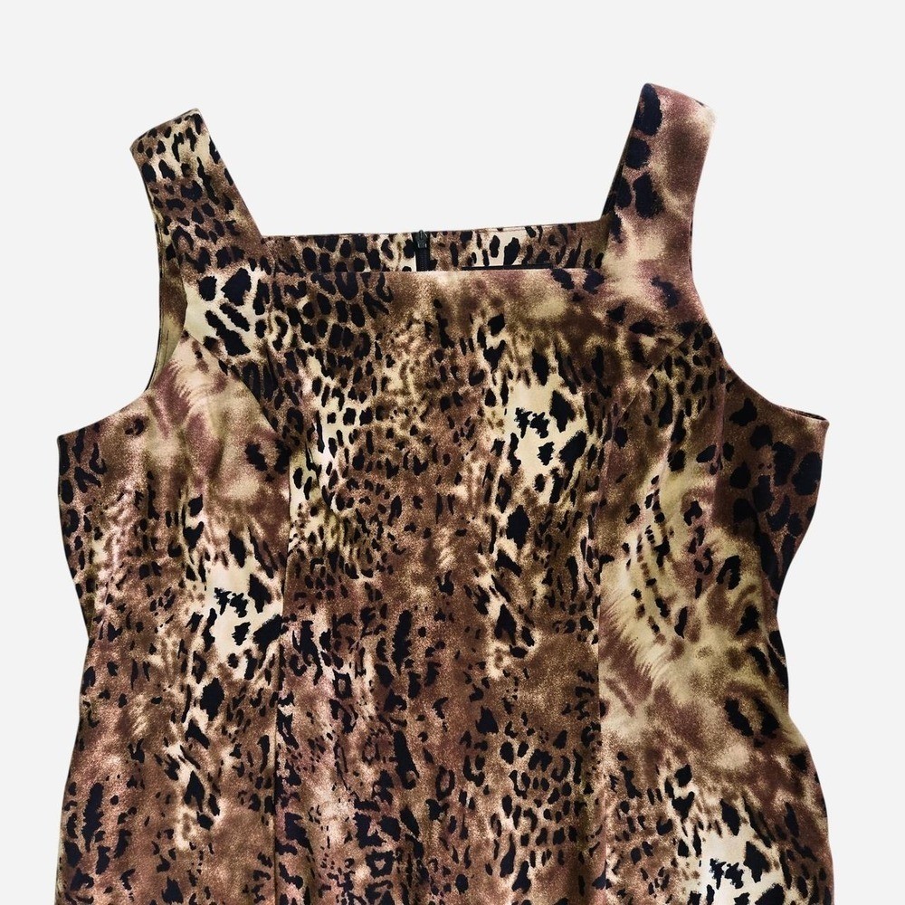 VTG y2k Plus size fitted cheetah, leopard dress / 16/18 / cocktail, glam, alt