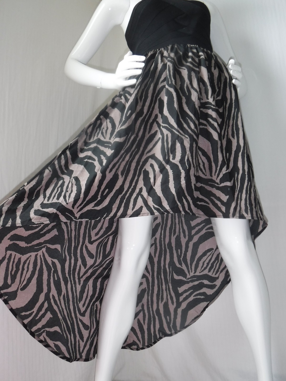 VTG 90s NWT FREDERICKS of HOLLYWOOD Bustier Asymmetrical Animal Print Dress Sm