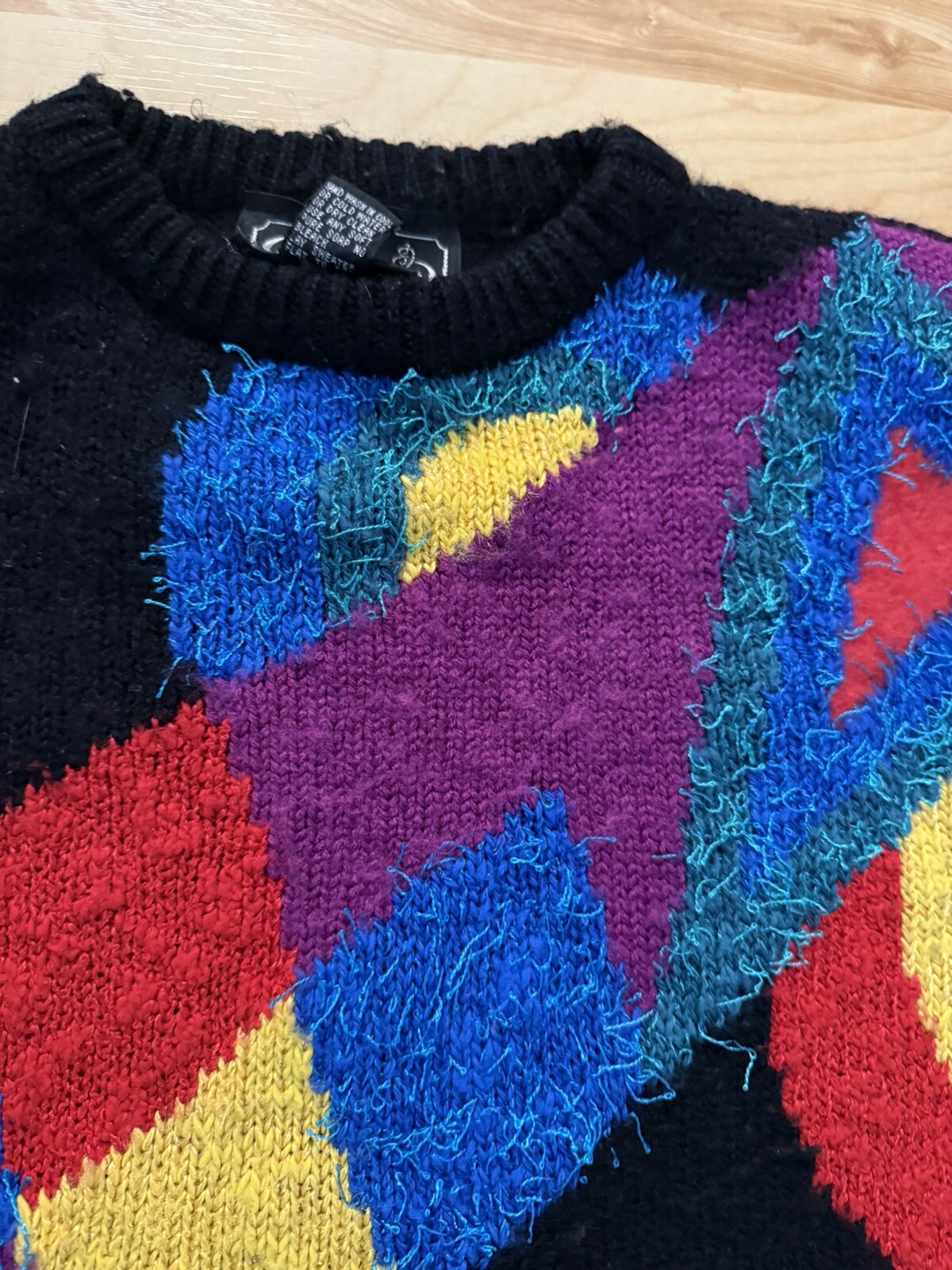 Vintage Rochelle California Colorful Geometric Acrylic/wool Woman’s Sweater XL