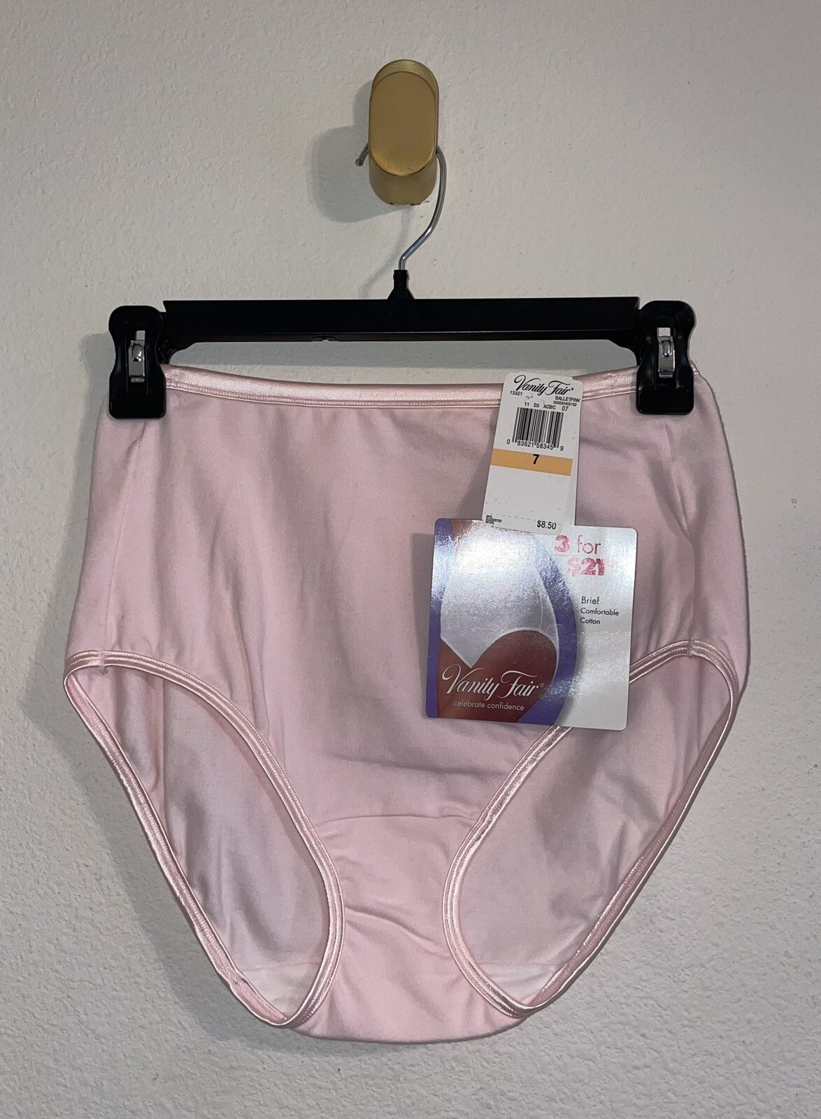 Vintage Vanity Fair 13-321 Cotton Blend Granny Panties Briefs Womens 7/44 Pink