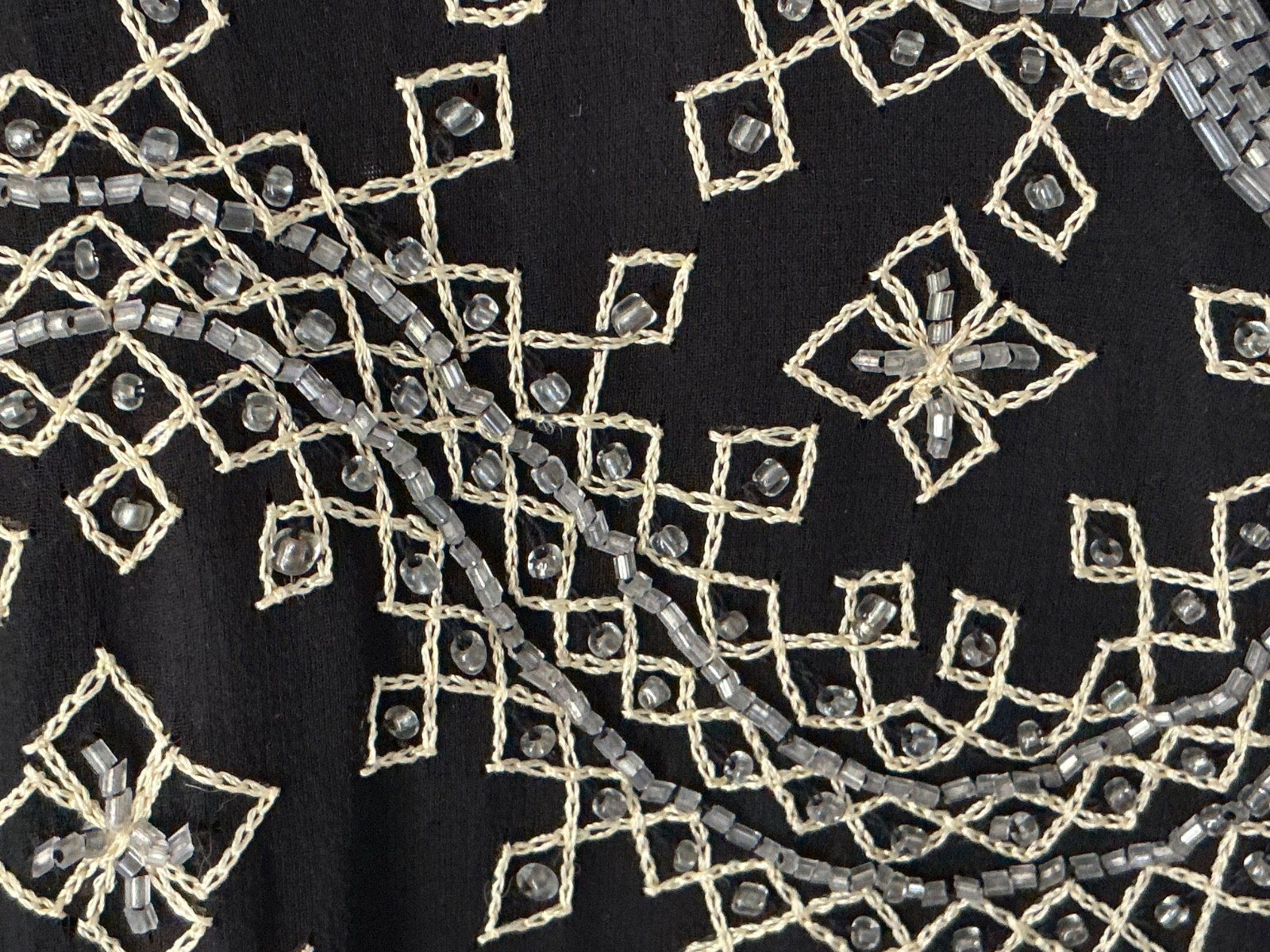 VINTAGE ADRIANNA PAPELL EVENING XL GLASS beaded embroidered JACKET/overlay