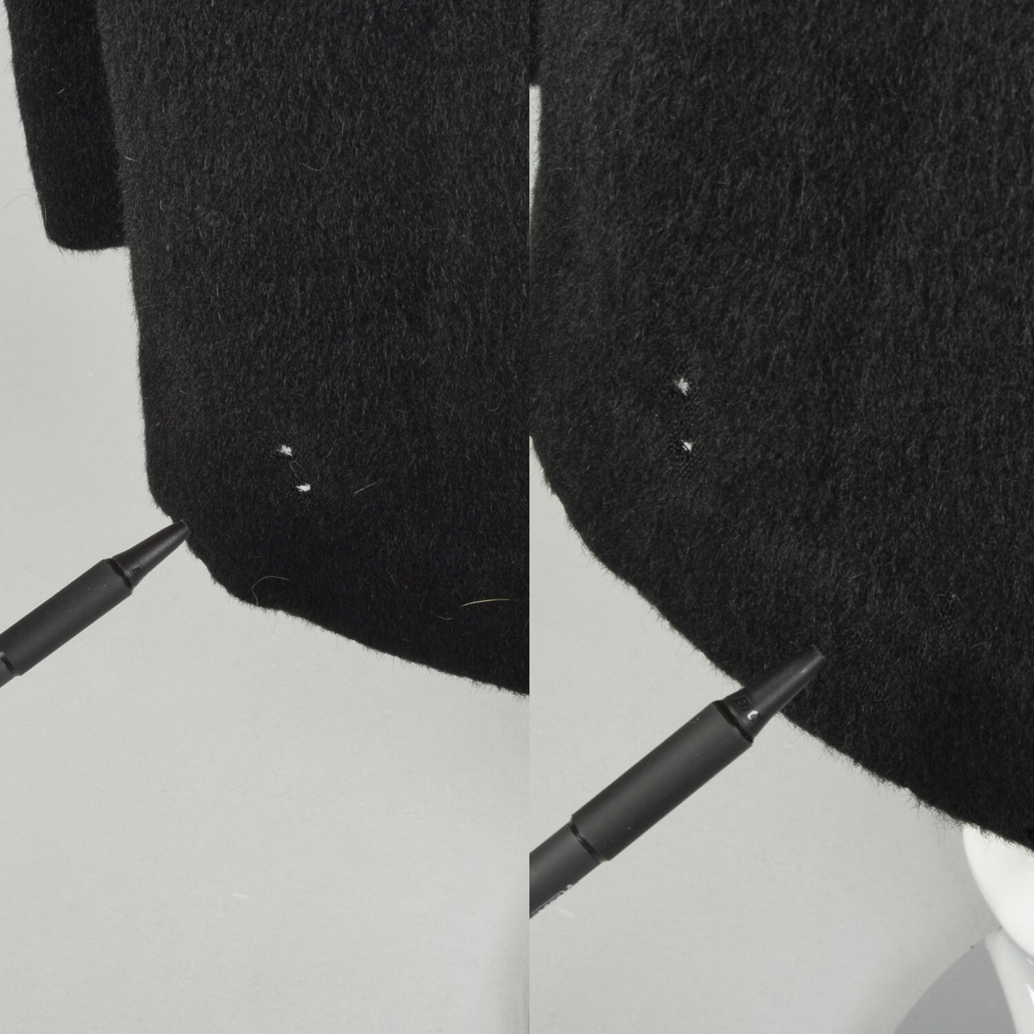 Large 1950s Princess Coat Black Wool Batwing Dolman Sleeve Winter VTG 50s