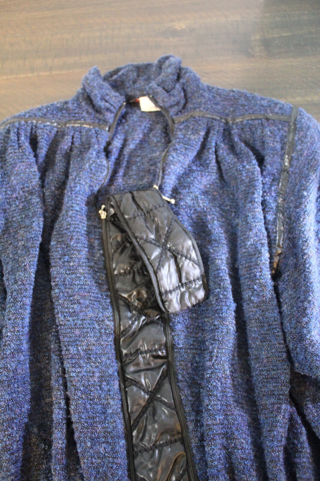 Totally 80s Vintage Georges Garhel Paris Skirt & Top Set Blue Zip Quilt Large