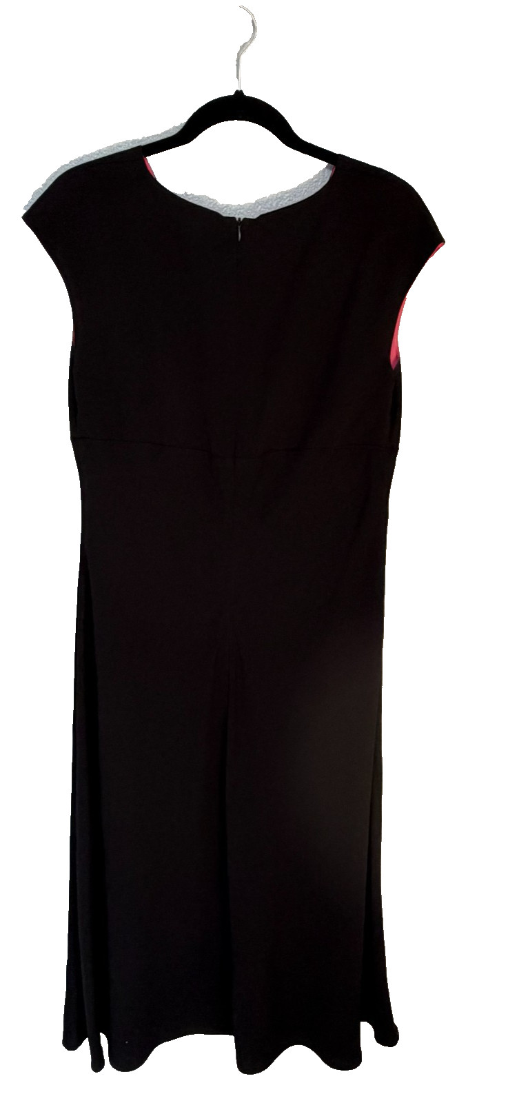 Vintage AGB Black Floral Embroidered Maxi Dress V Neck Sleeveless Bodycon Pro