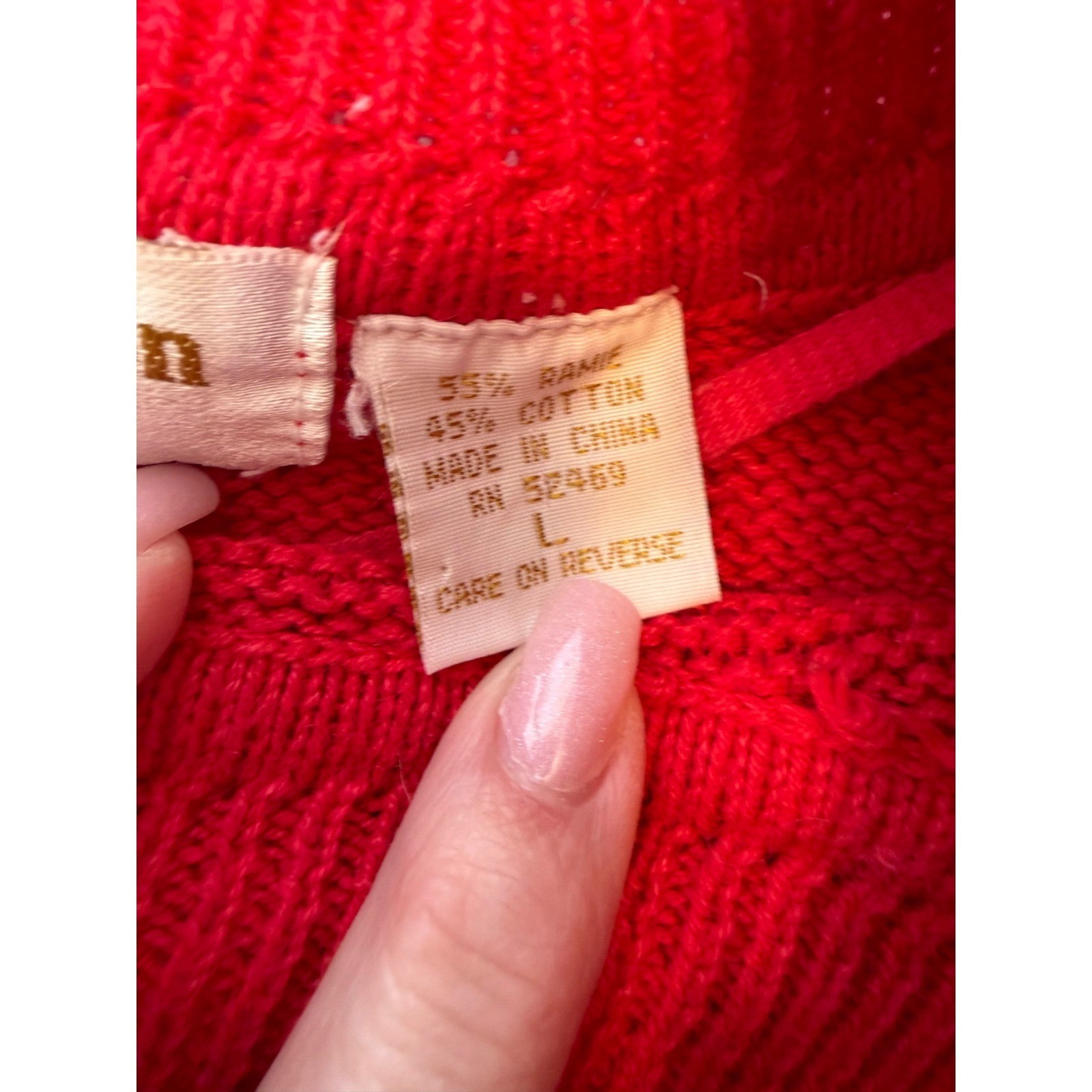 Huntington Ridge Vintage Color Block Geometric Sweater Red Blue Yellow Large