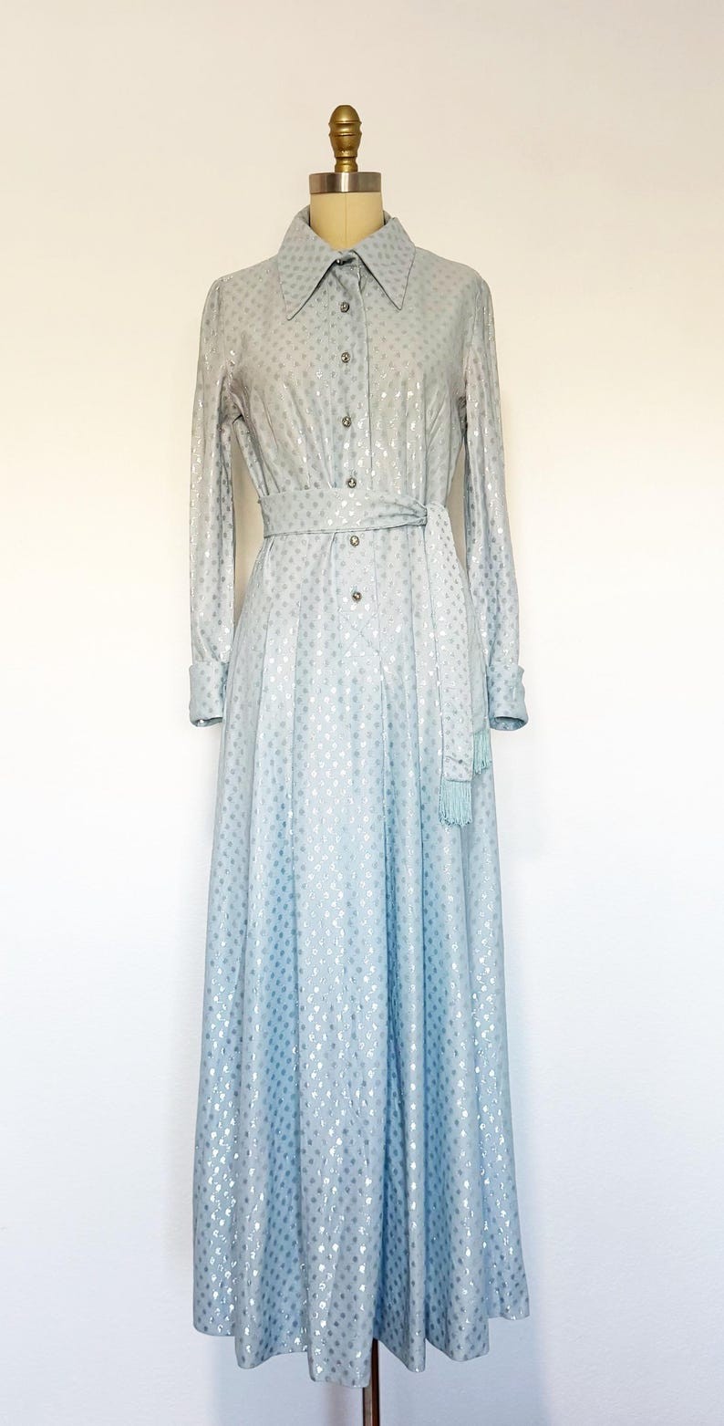 1960s Leslie Fay Gown / 1960s Gown / Metallic Gown / Size Medium