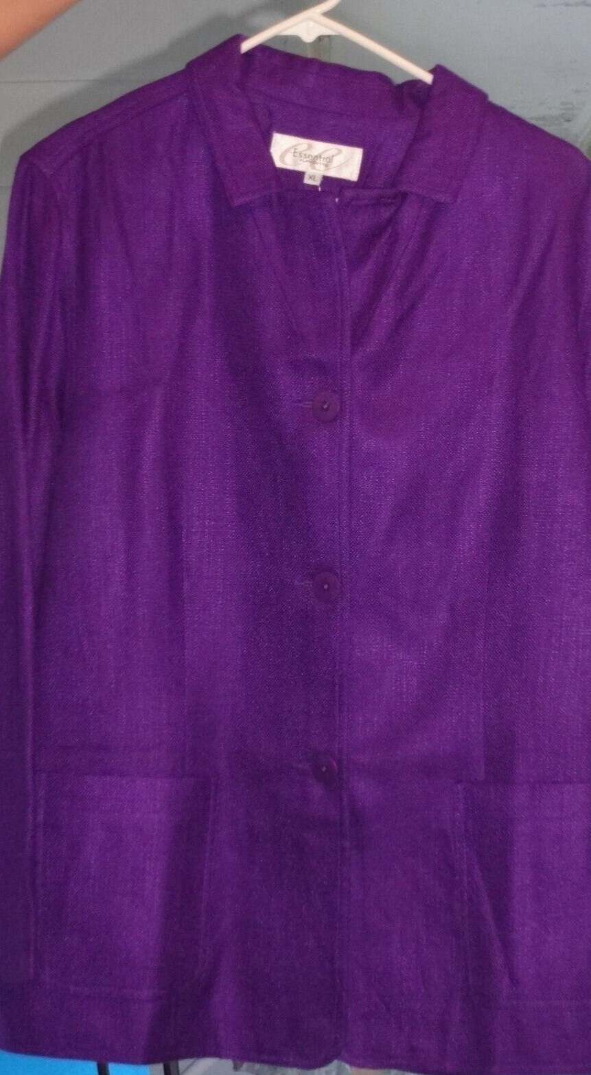 VTG 90’s Nordstrom Essential Elements Women Purple Rayon 3 Button Blazer : XL