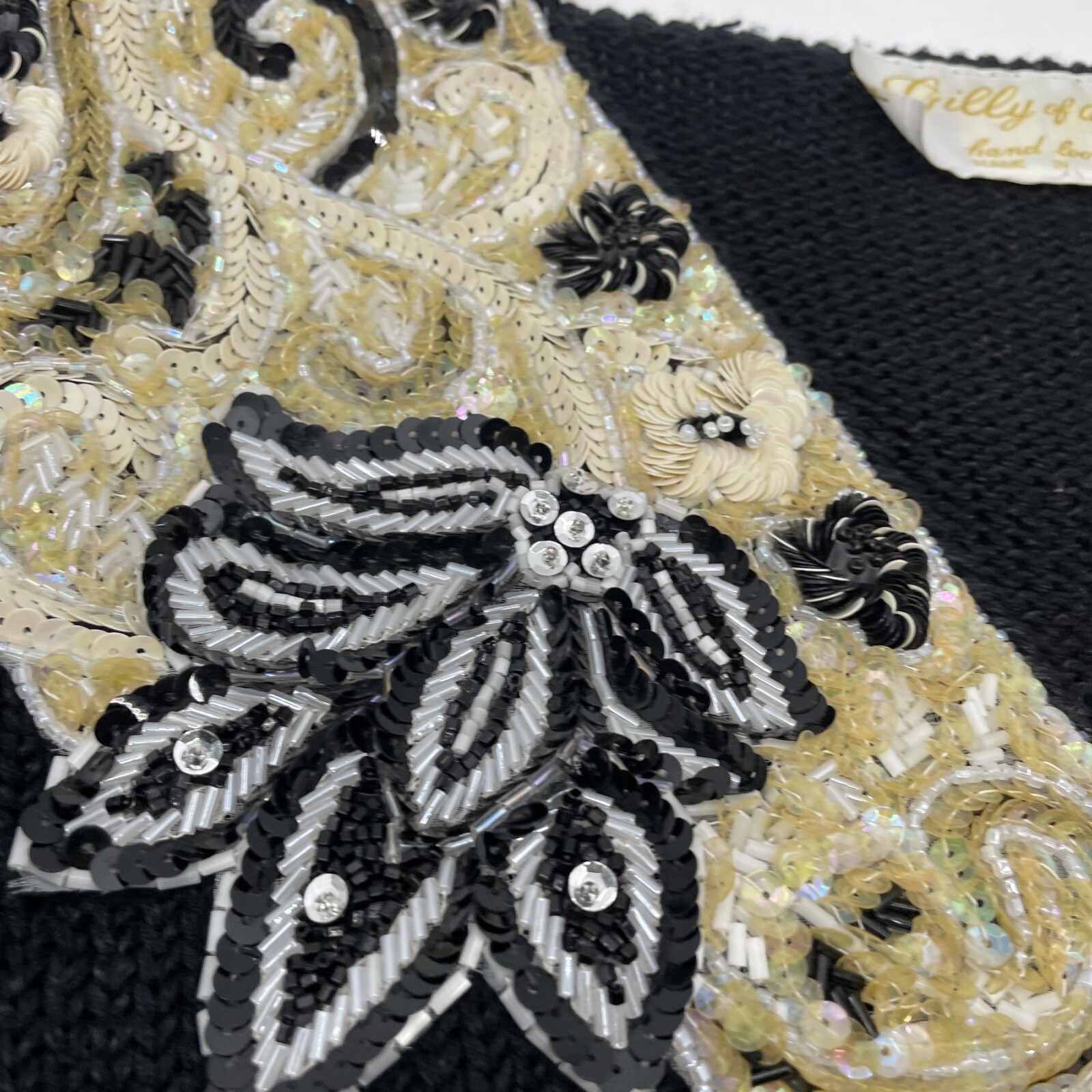 Vintage Lilly of California Sweater Totally 80’s Sequin High Fashion Black