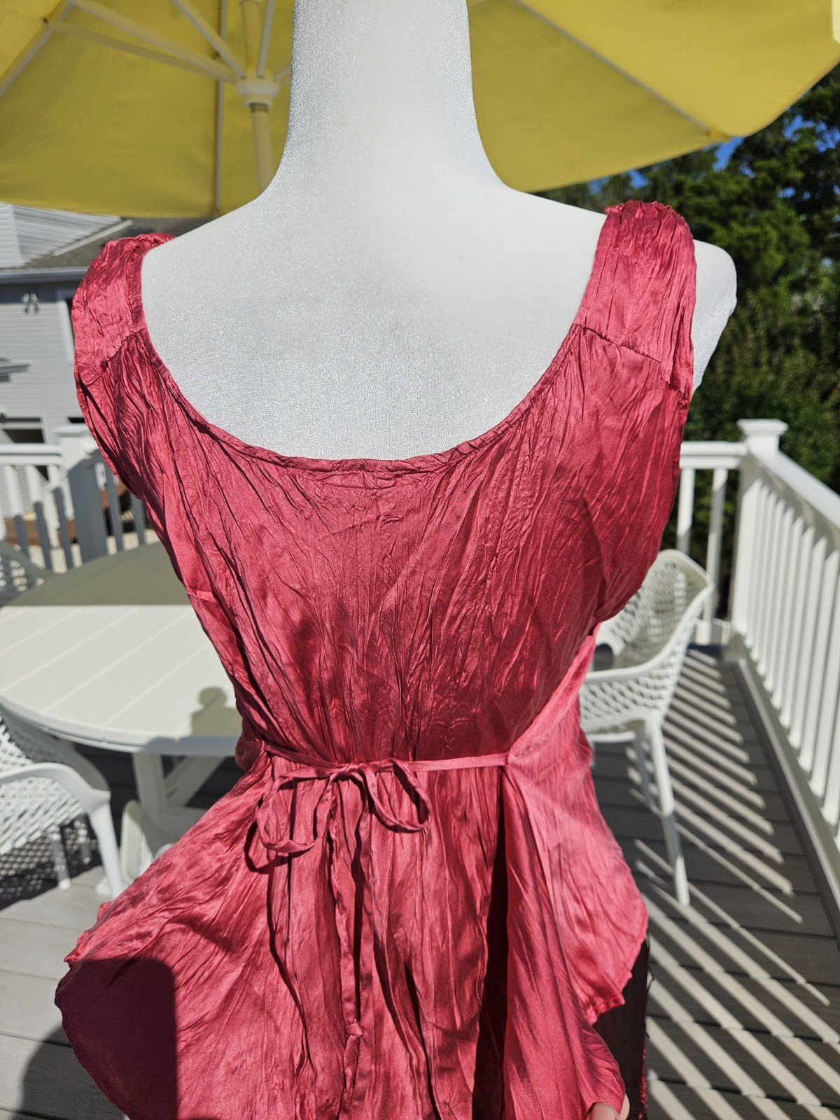 VTG Y2K Monsoon 100% Silk Embellished Rhinestone Bias Cut Cami Top And Skirt Set