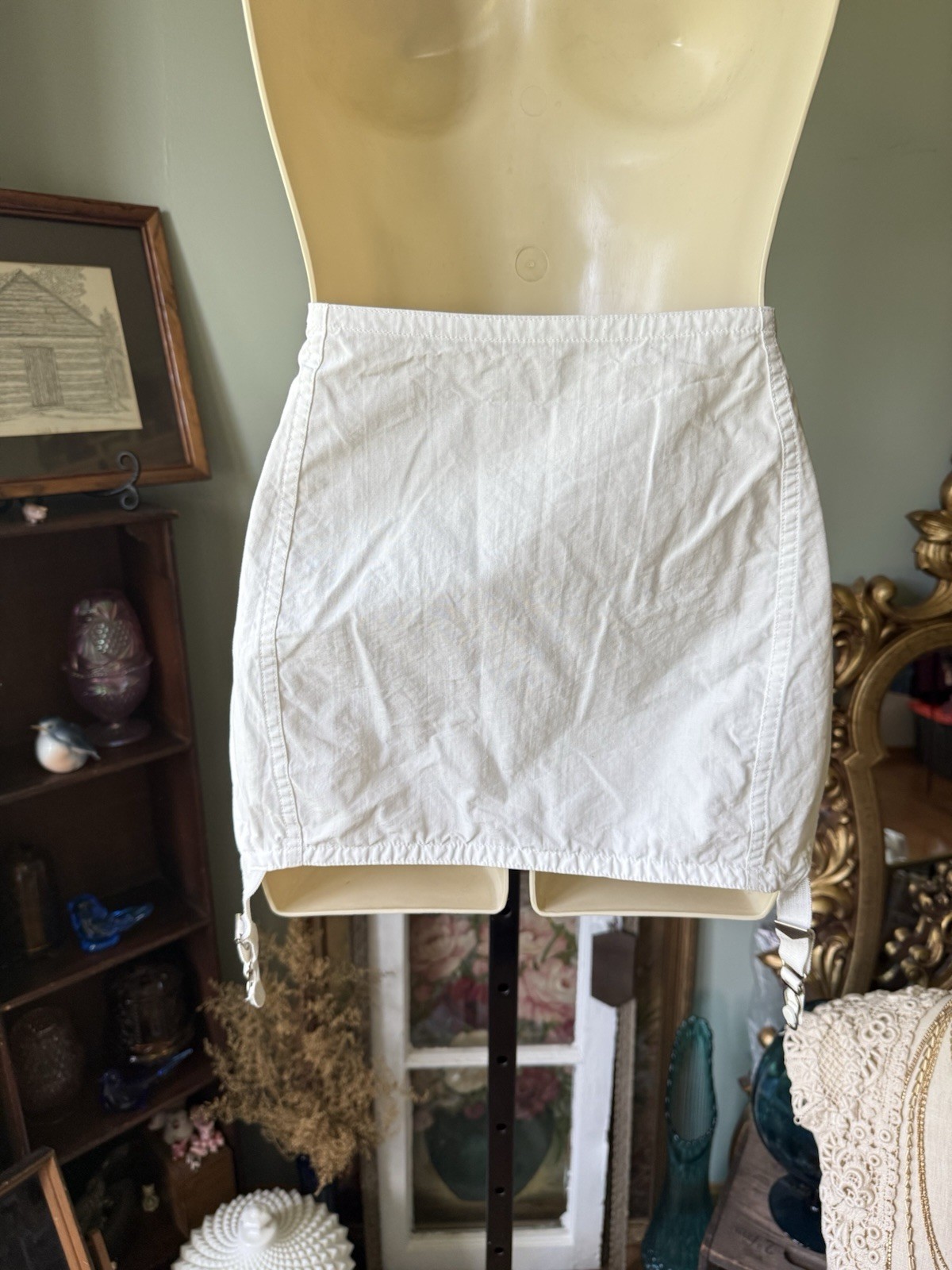 FORMFIT 1940-50s GIRDLE CORSET W/GARTERS #1023 VINTAGE LINGERIE SIZE 32