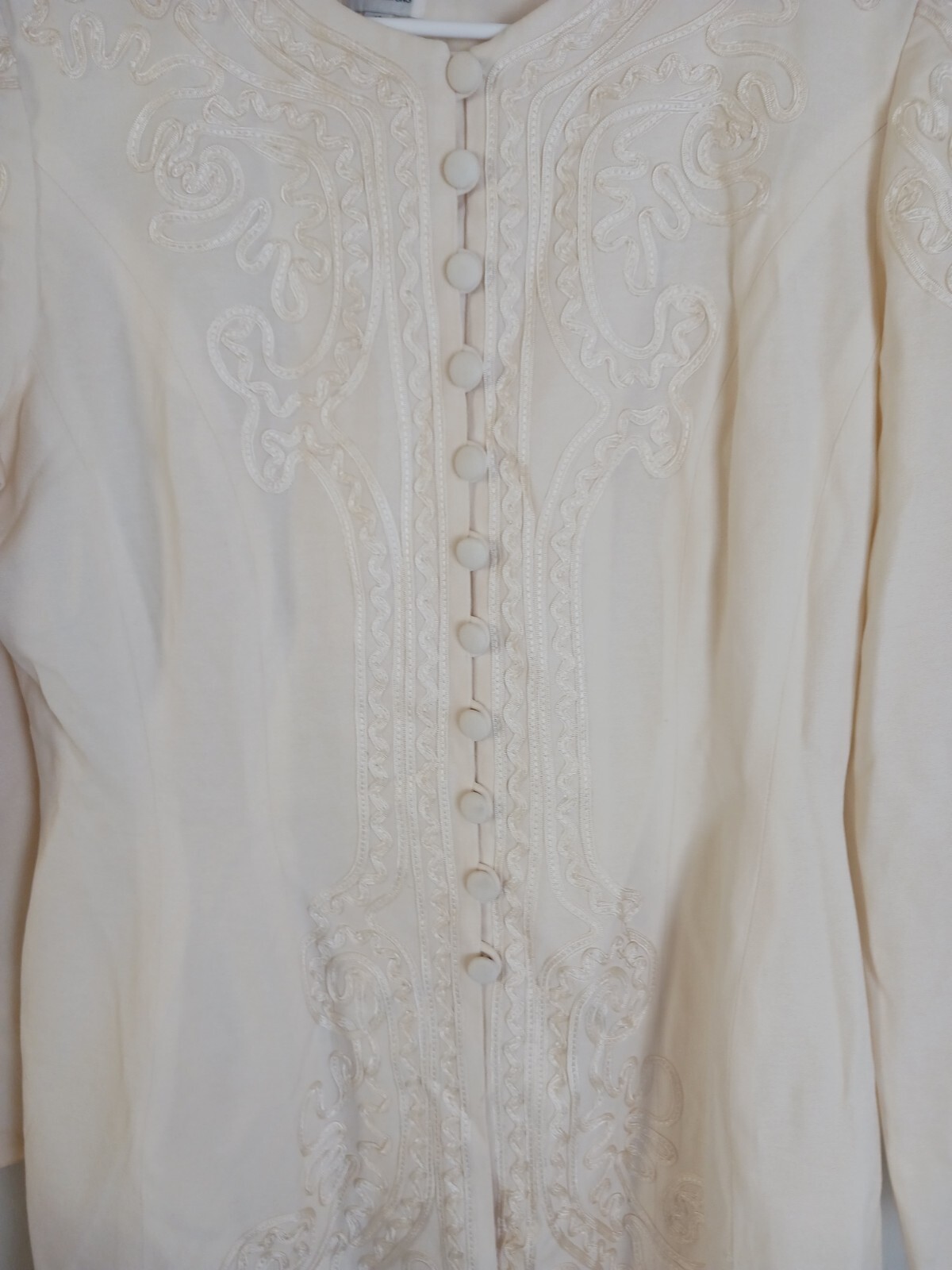 Vintage R & M Richards By Karen Kwong Ivory Long Blouse Women’s Size 12