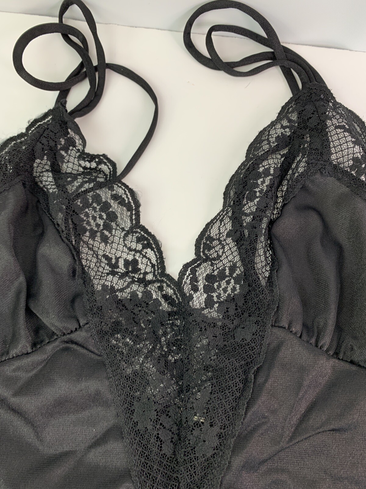 Vintage Lingerie Romper One Piece Women Size XS to Small Teddy Bodysuit Lace