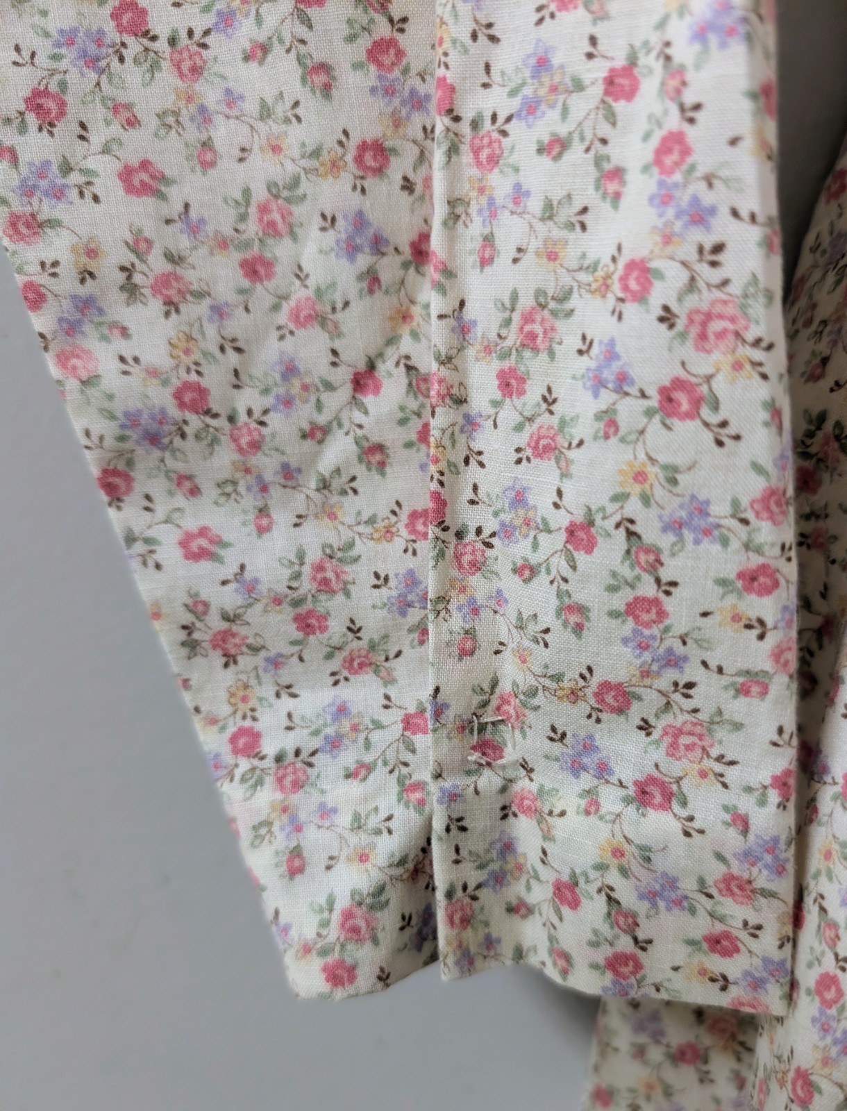 Vintage 40’s 50’s Tiny Floral Prairie House Dress Crochet Collar Chore Flaws S
