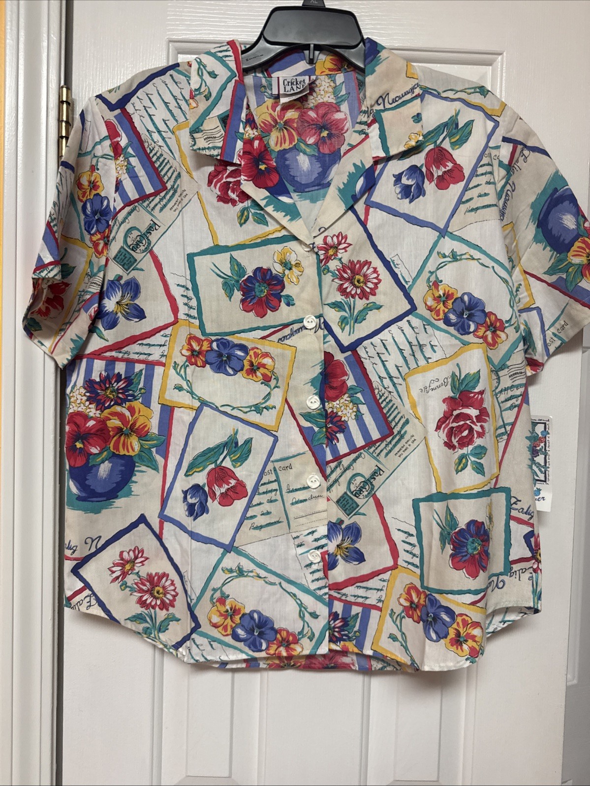 Vtg NWT Cricket Lane Hawaiian Shirt Tropical Made USA 90 Summer Resortcore SZ 16