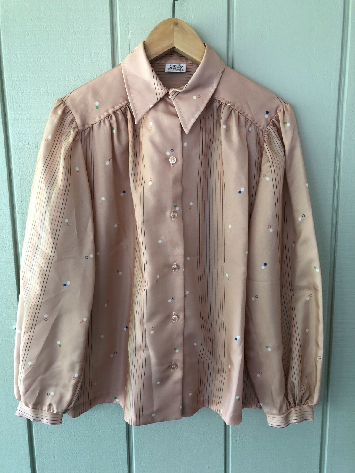 Vintage Styled by Terry Chicago 1970’s Pink Blouse – Women’s Medium