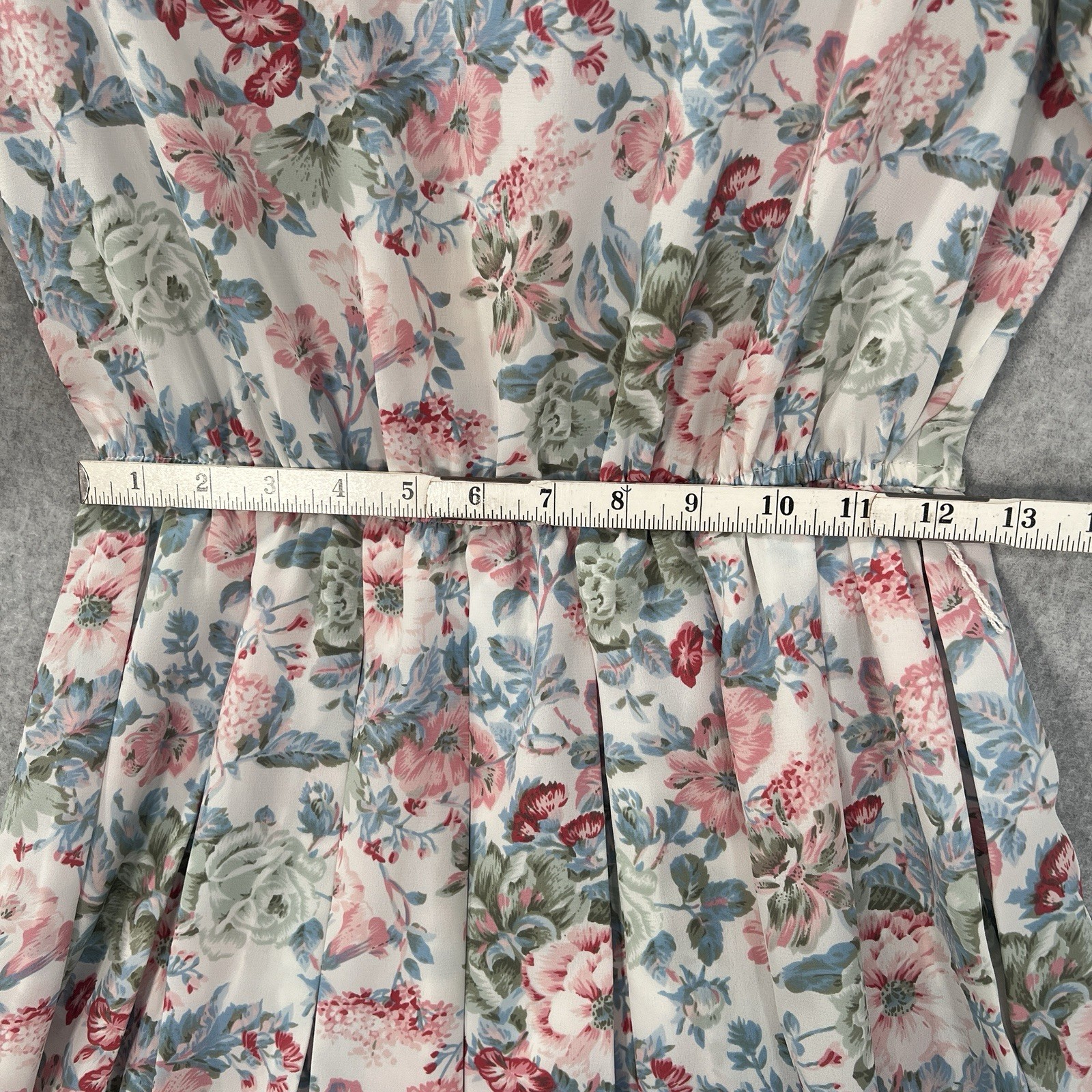 Vintage 80s Pellini Petites by Von Bramlett dress Pink floral 7/8P cottage