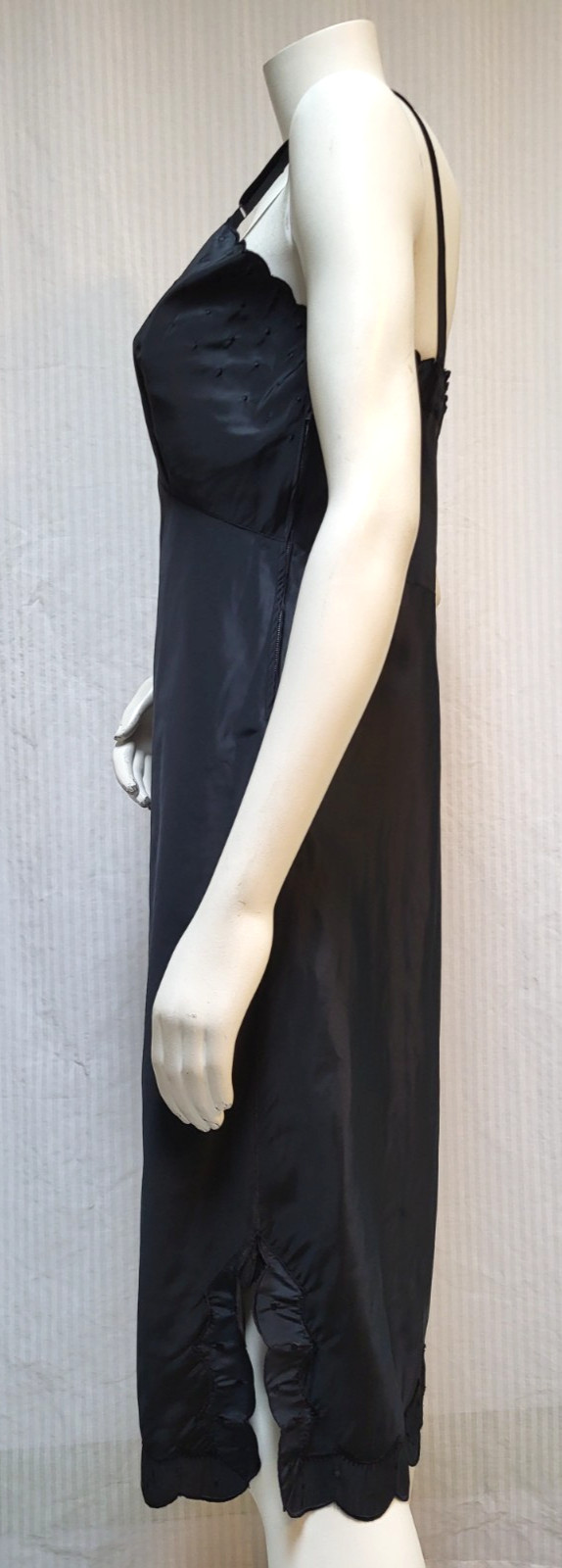 Vintage 40/50s BARBIZON Candie Tafredda Black Full Slip Lingerie – Size M – EUC