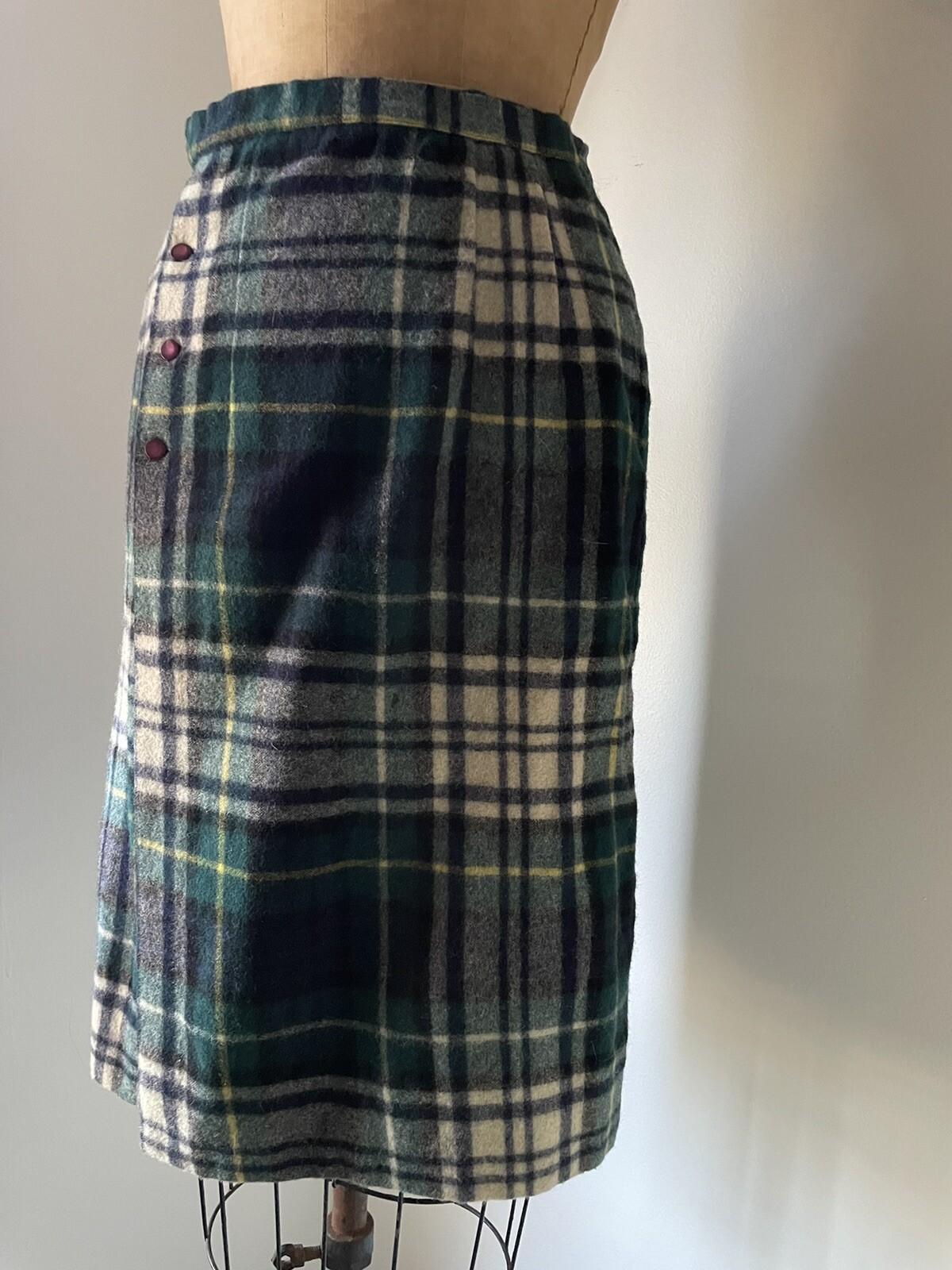 Vintage 1960’s Plaid Tartan Skirt Century Of Boston Preppy Wrap Skirt XS