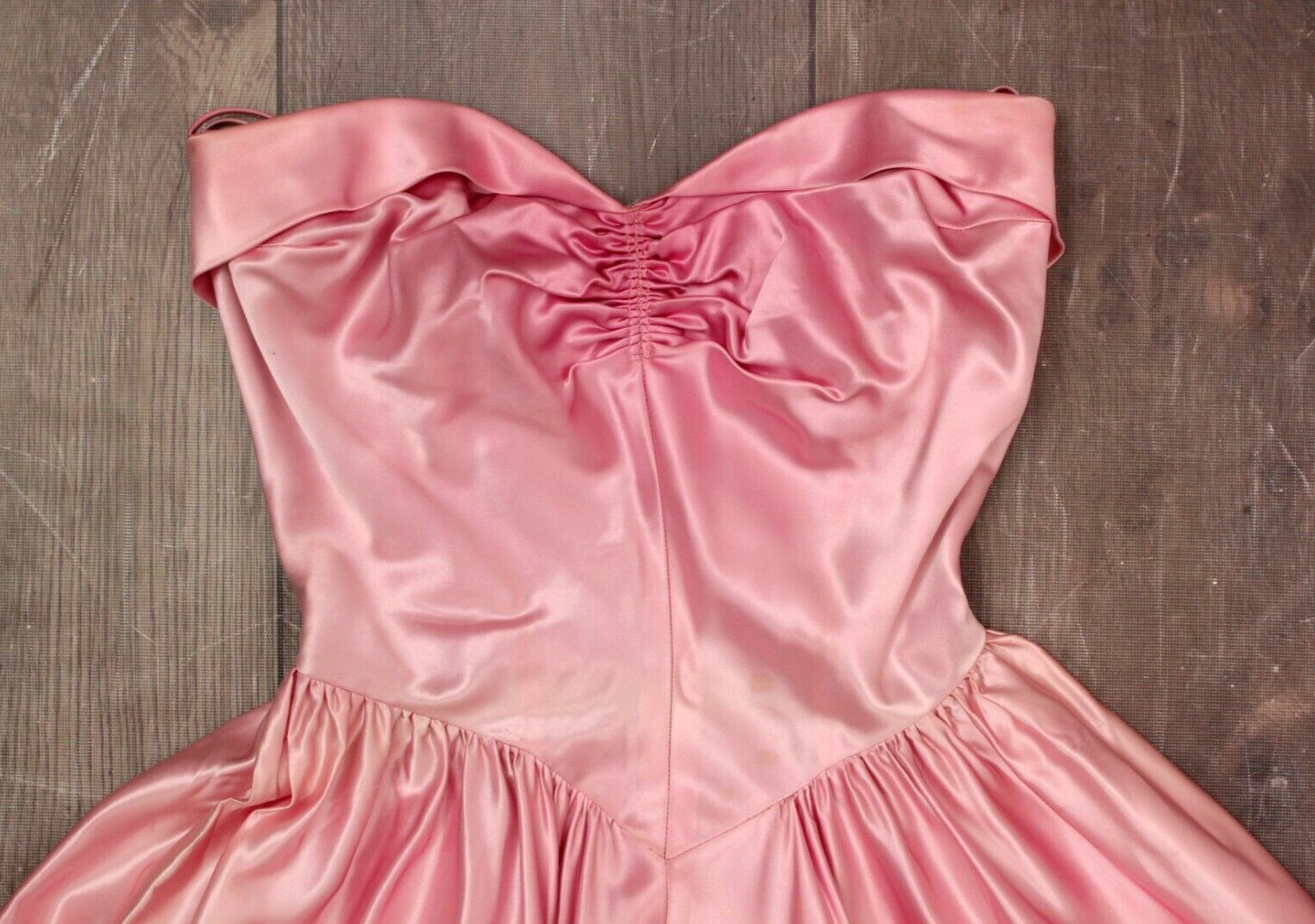 Vtg Women’s 40s Pink Ombre Formal Gown XS/S 1940s Satin Maxi Dress Prom