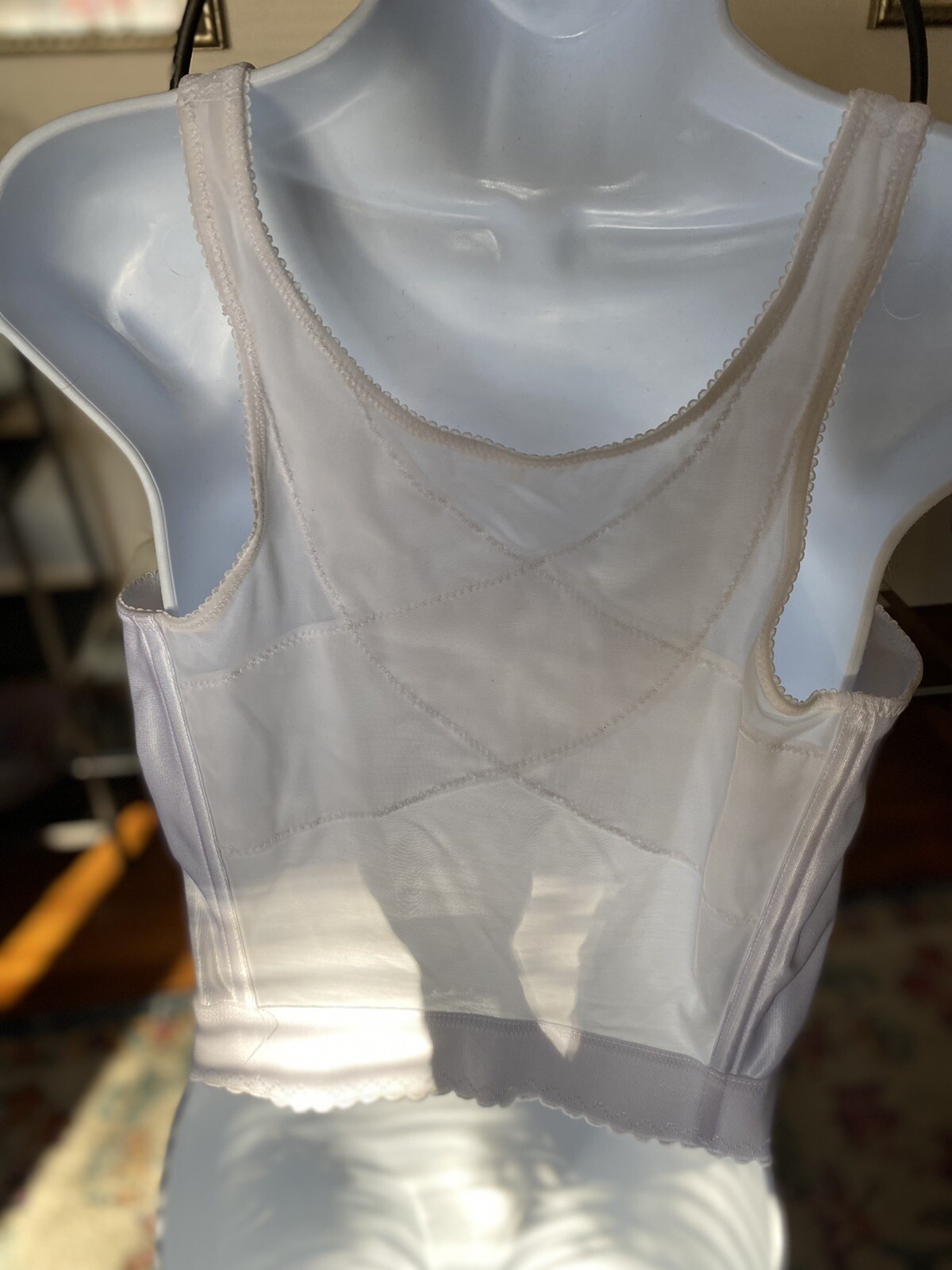 EXQUISITE FORM Wire-Free COTTON Blend FULLY Bustier/Corset Bra White Sz 36B