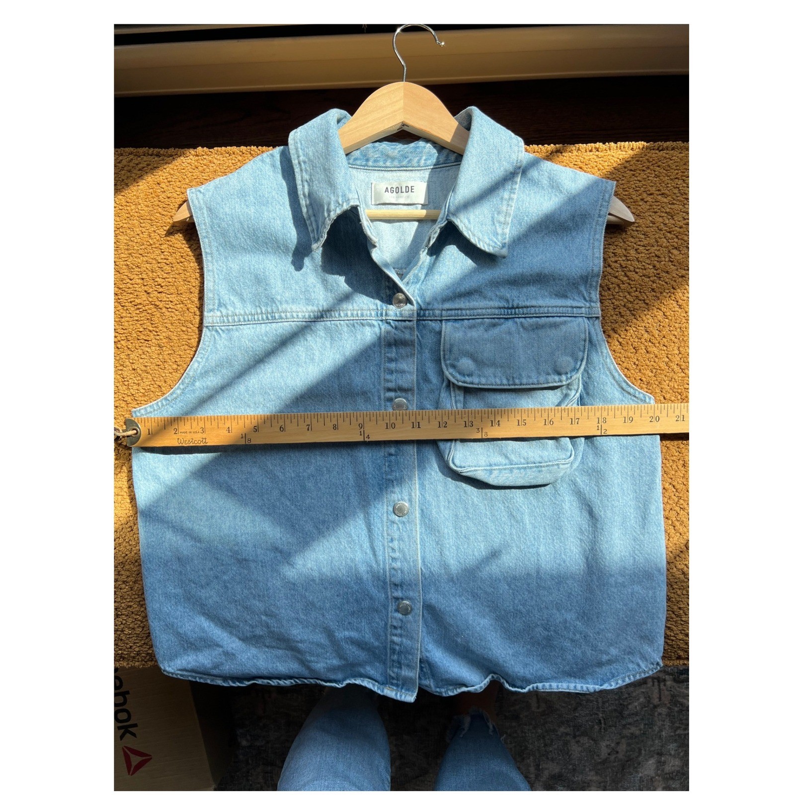 Agolde 100% Organic Cotton Womens Denim Vest Y2K Indie Sleaze Western Size M