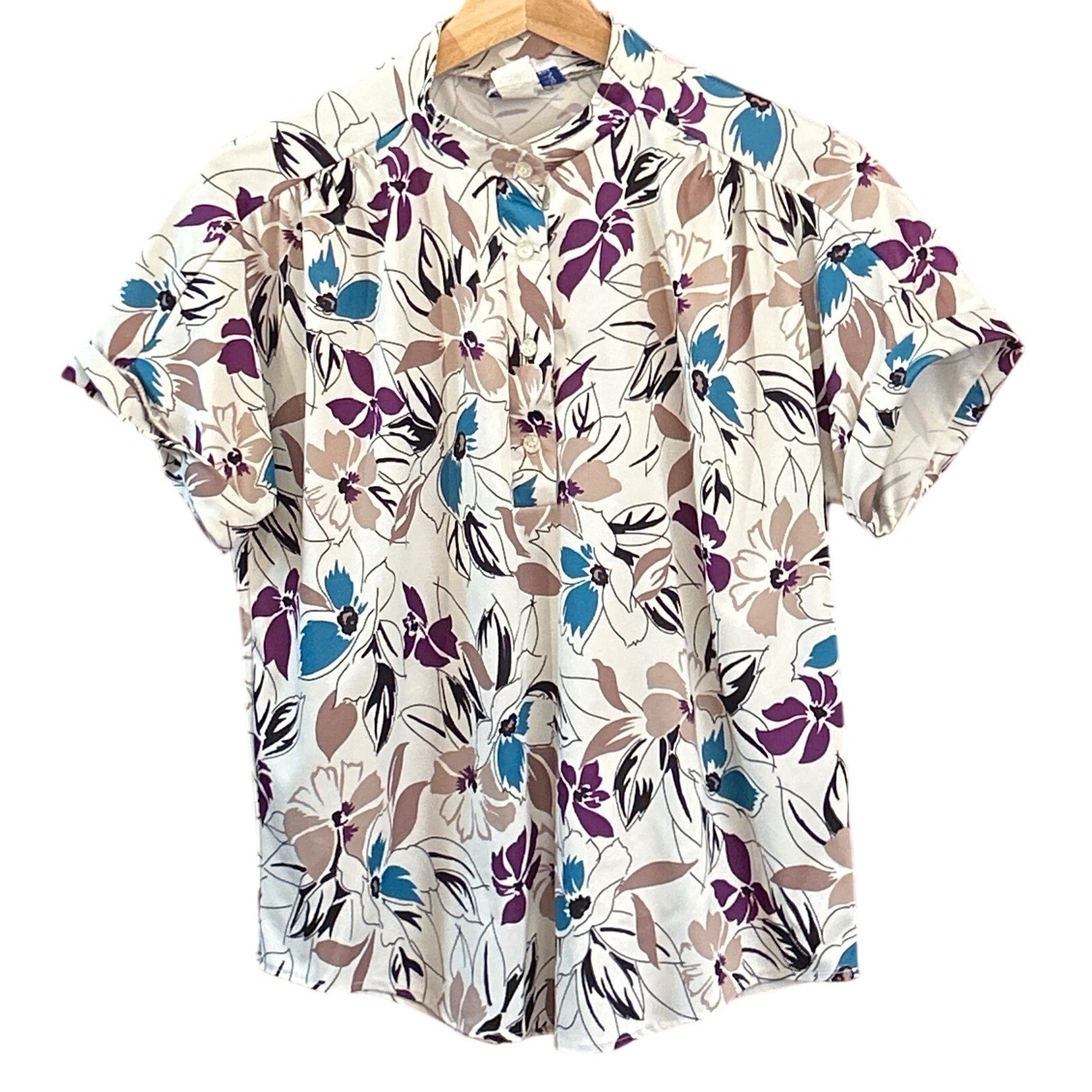 80s Cape Cod Matchmates Floral Blouse Grandmacore Coastal Grandma