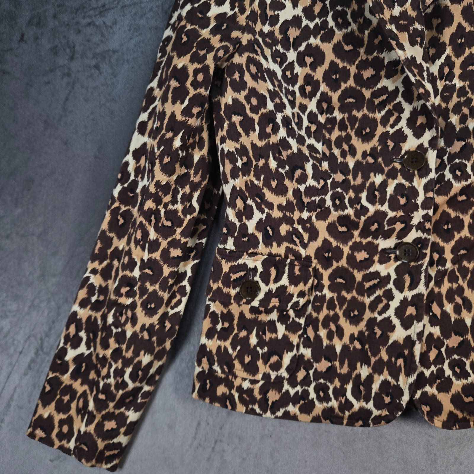Vintage Harold’s Leopard Hourglass Blazer Womens 6 Brown Tan Animal Print Jacket
