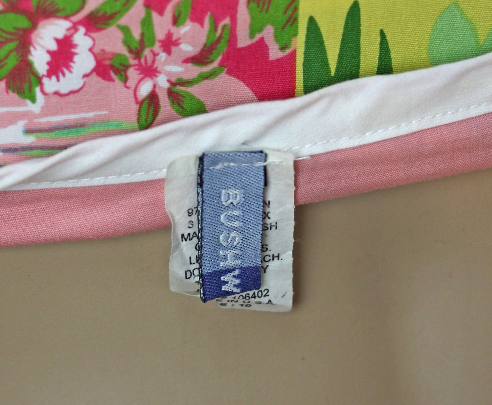 1990s Vintage Bushwacker Pink Patchwork Print Wrap Skirt Spring Summer Preppy 10