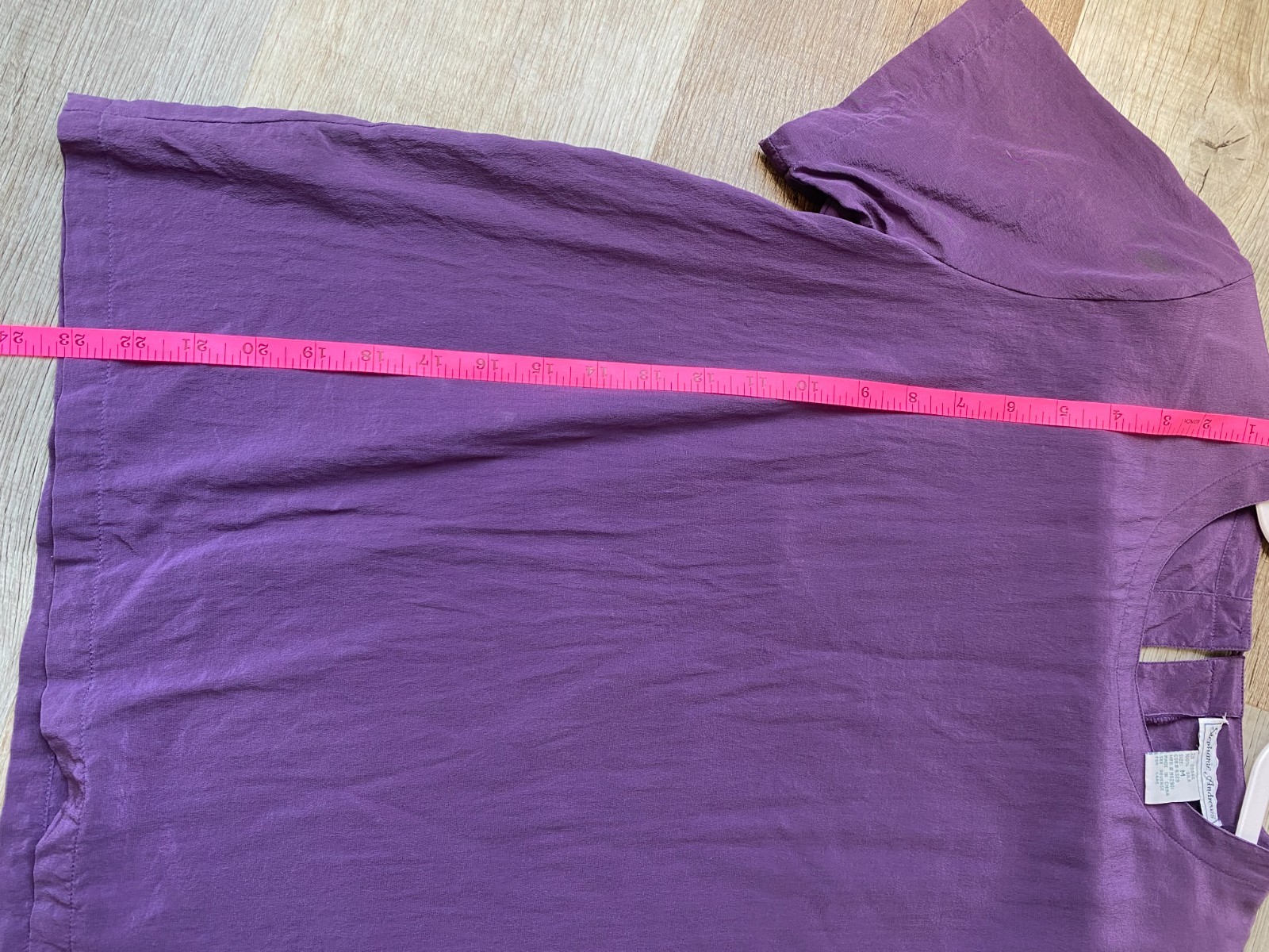 Vintage 90s Stephanie Andrews 100% Silk Blouse Purple Minimalist Quiet Luxury M