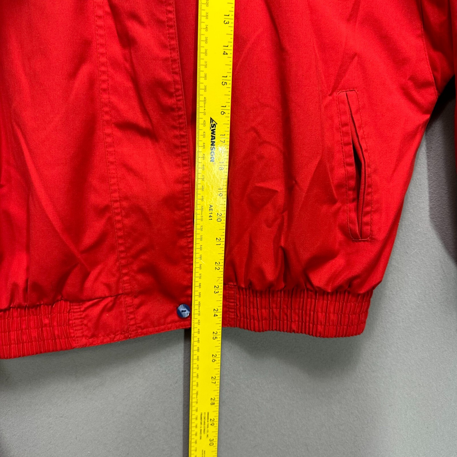 Sergio Valente Vintage 80s jacket Bomber Red Blue Zip Button Size Small Adult