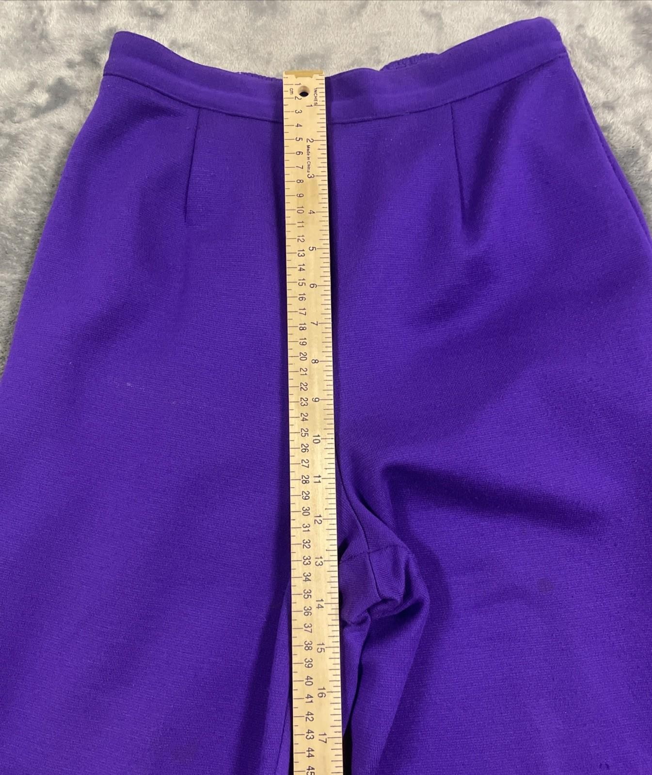 Vintage CLIO Purple Knit 2 Pc Suit Set Jacket Pants Women Small Made USA EUC