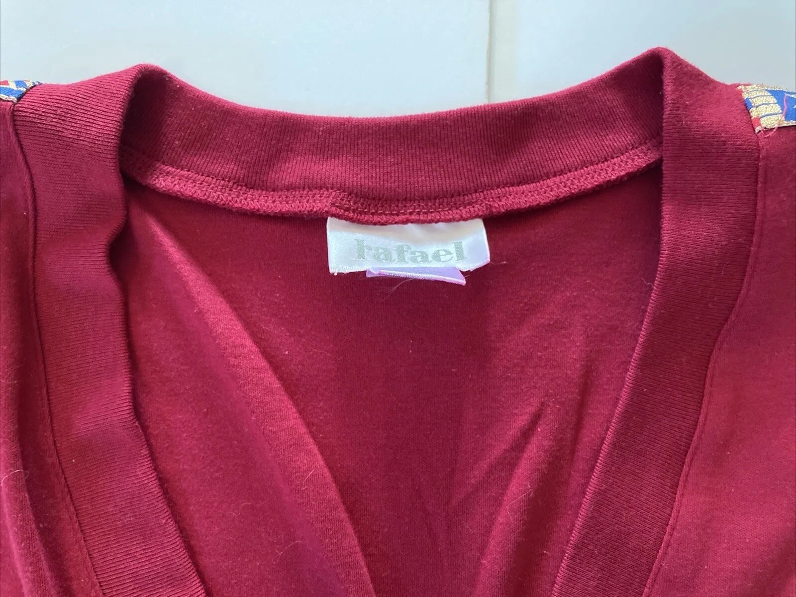 VTG Rafael Woman’s Sz M Red Button Up Cardigan 3/4 Sleeve