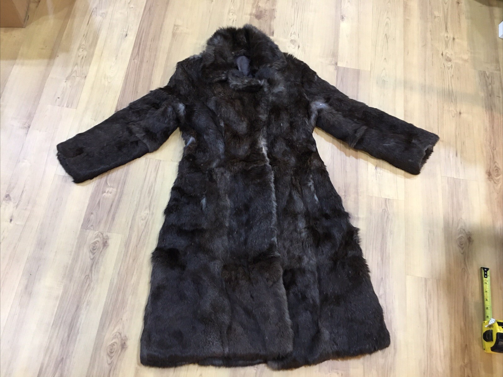 VTG 1970s Ladies Genuine Brown Real Coney Rabbit? Fur Winter Coat Size 16