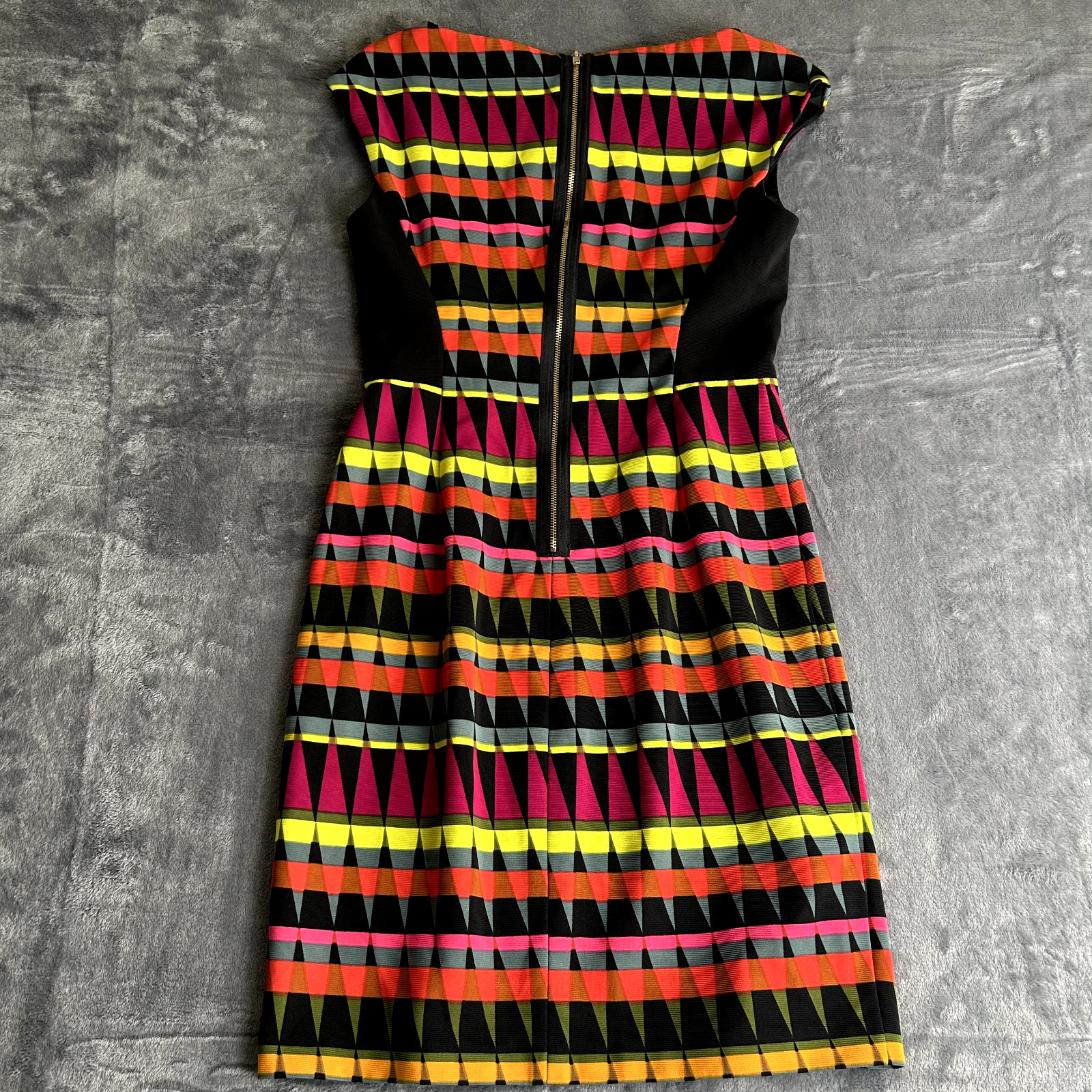 Maggy L Womens Dress Sz 6 Sheath Multi Colored Artsy Art to Wear Geometric Londo