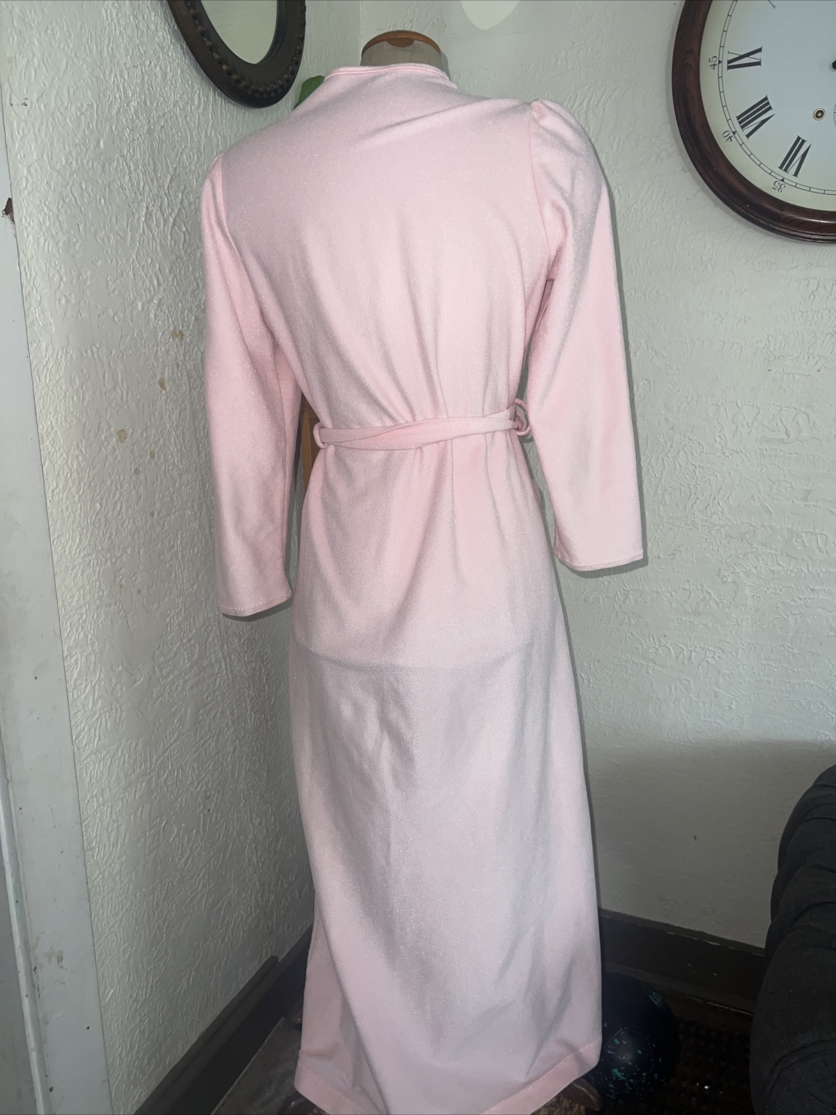VINTAGE IT’S A CHARM BABY PINK BLUE SIZE MEDIUM FLEECE ROBE
