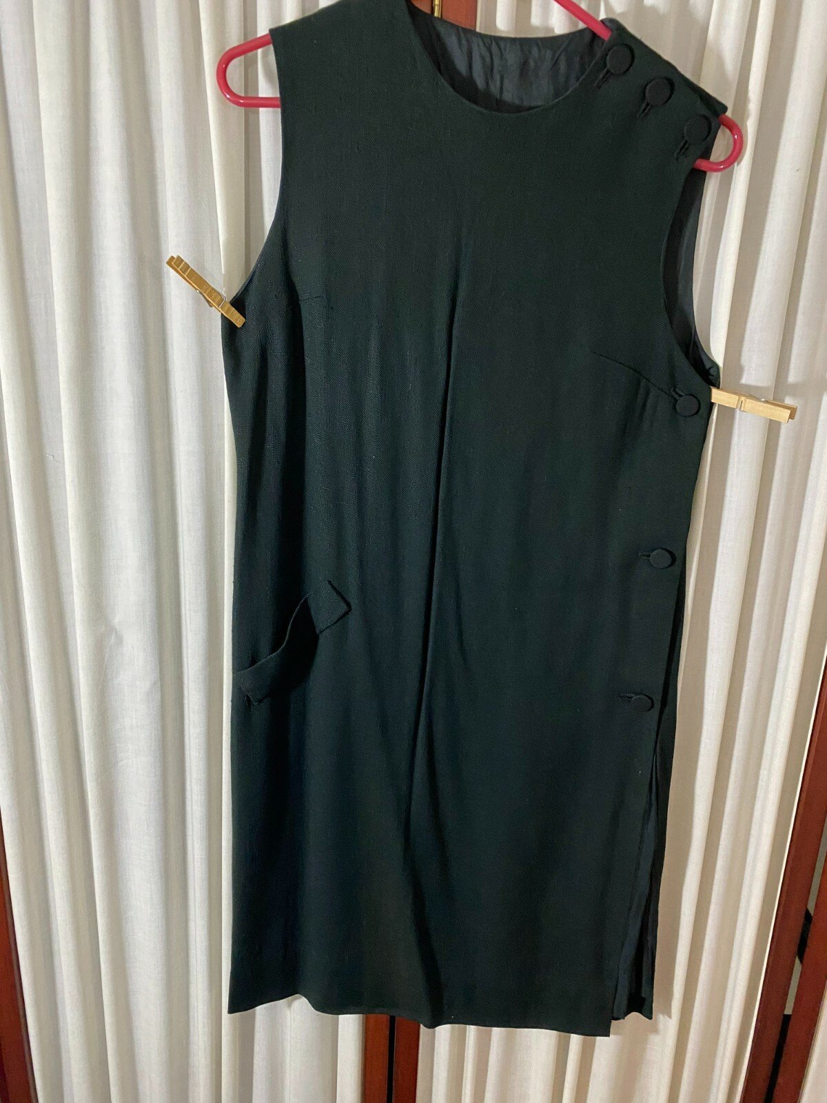 1960’s Black Summer Shift Dress -S/M -Sleeveless-UPTOWN MOD CHIC- SALE