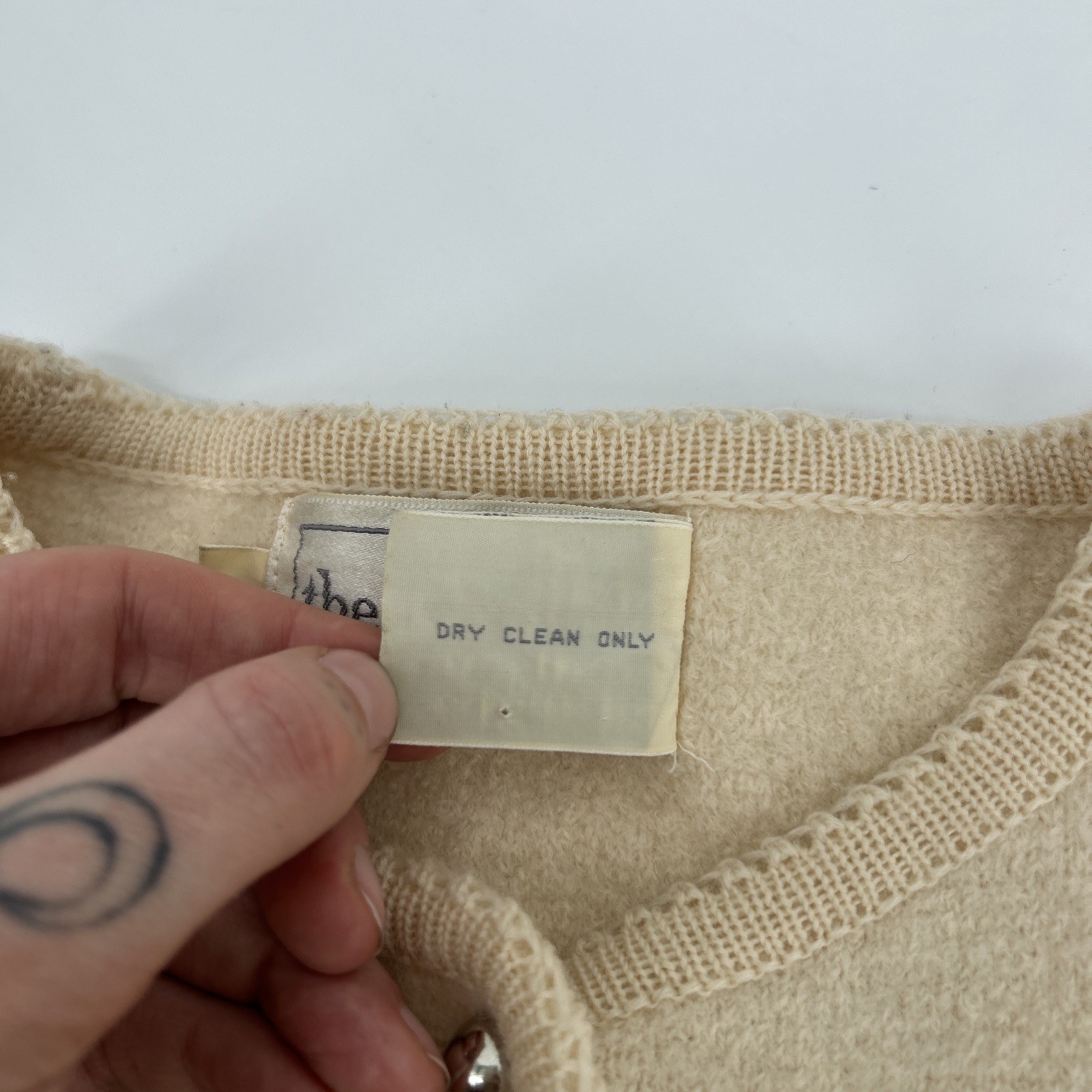 Vintage The Eagle’s Eye Boiled Wool Jacket Womens Size 14 Cream Ivory 80s 90s