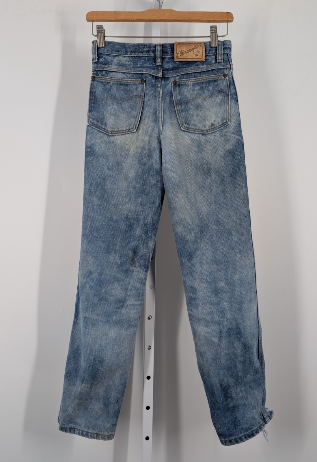 Wrangler Vintage 60s Cloudburst Fade Indigo Triple Stitch Talon Zip 26 x 26 USA